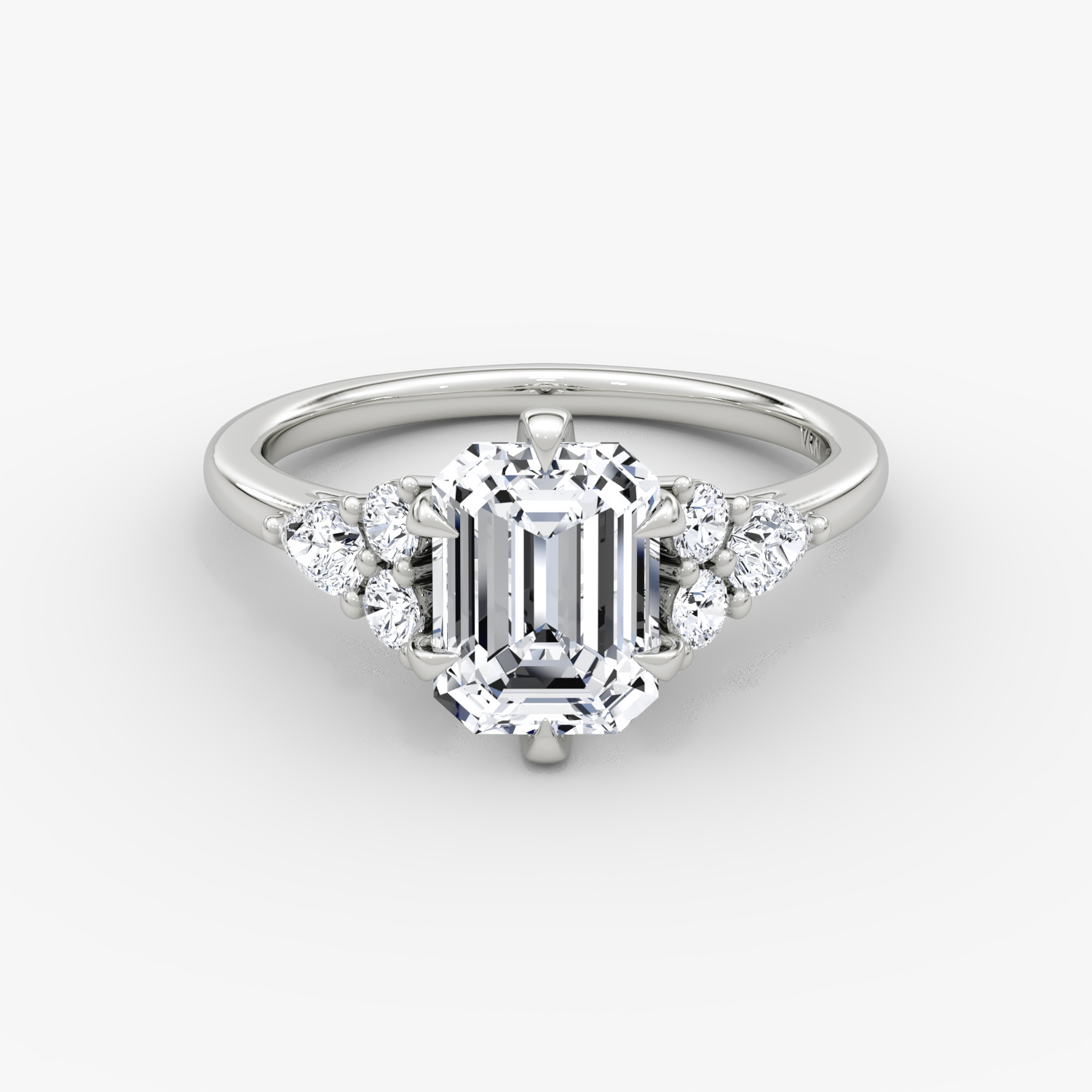 The Pear Cluster Heirloom Emerald | White Gold