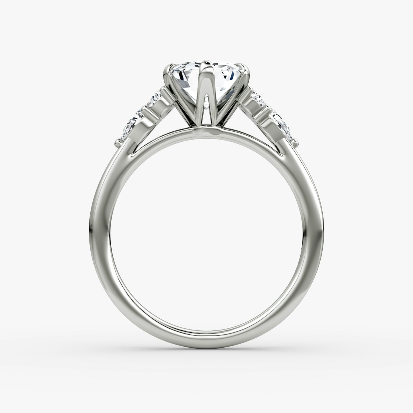 The Pear Cluster Heirloom | Emerald | Platinum | bandAccent: Plain | diamondOrientation: vertical | caratWeight: other