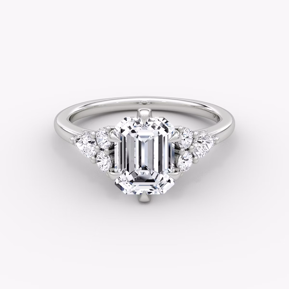 The Pear Cluster Heirloom | Emerald | Platinum | bandAccent: Plain | diamondOrientation: vertical | caratWeight: other