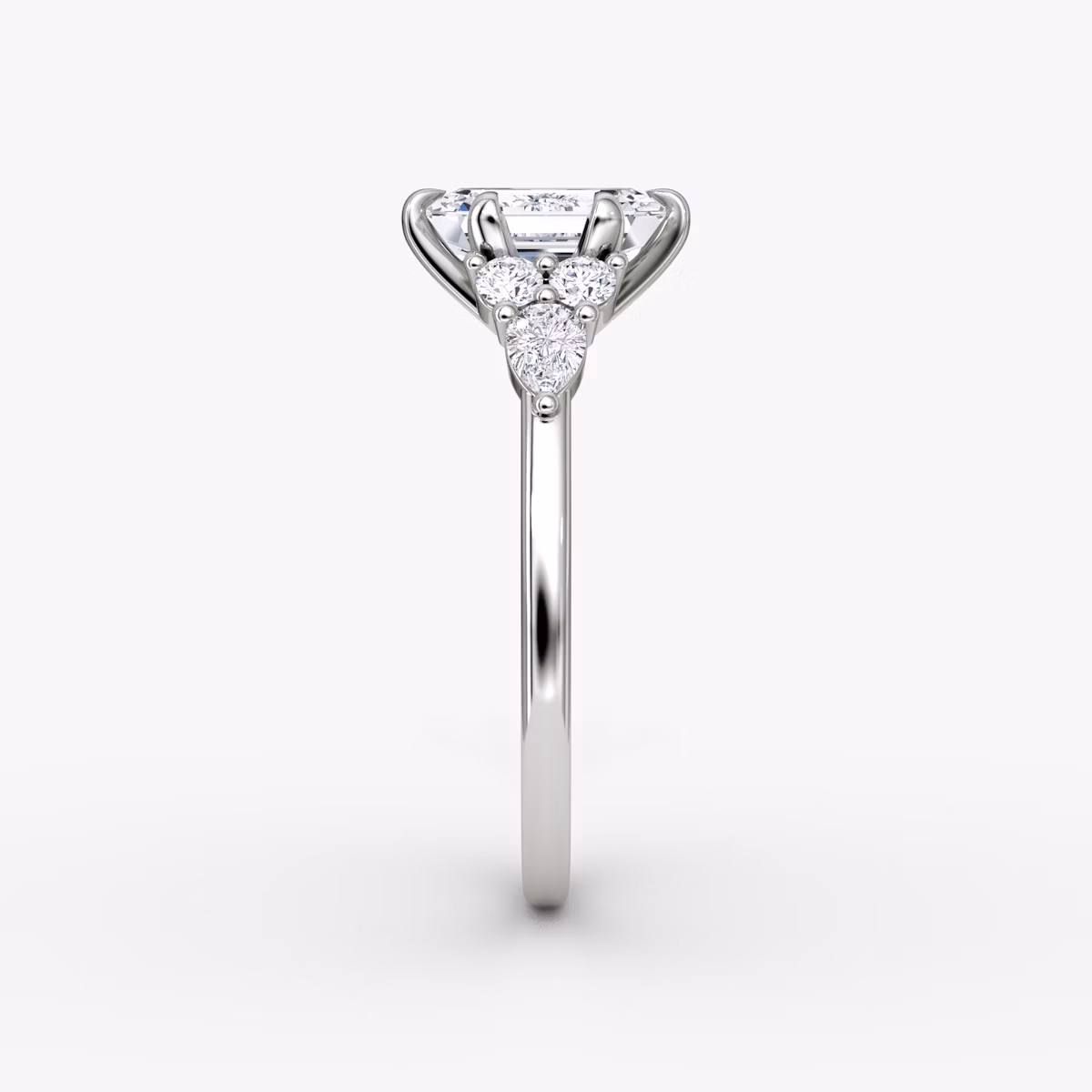 The Pear Cluster Heirloom | Emerald | Platinum | bandAccent: Plain | diamondOrientation: vertical | caratWeight: other