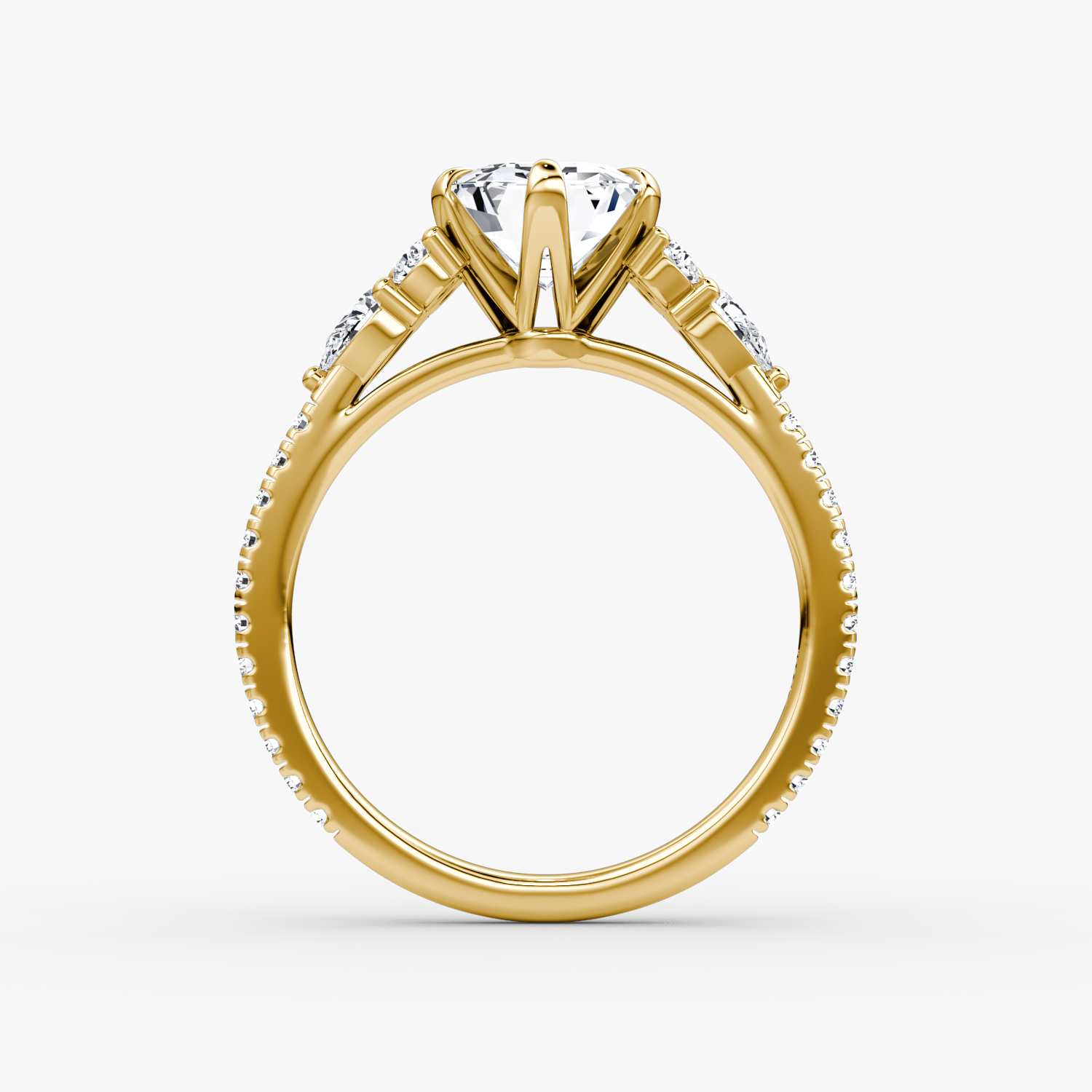 The Pear Cluster Heirloom | Emerald | 18k | Yellow Gold | bandAccent: Pavé | diamondOrientation: vertical | caratWeight: other