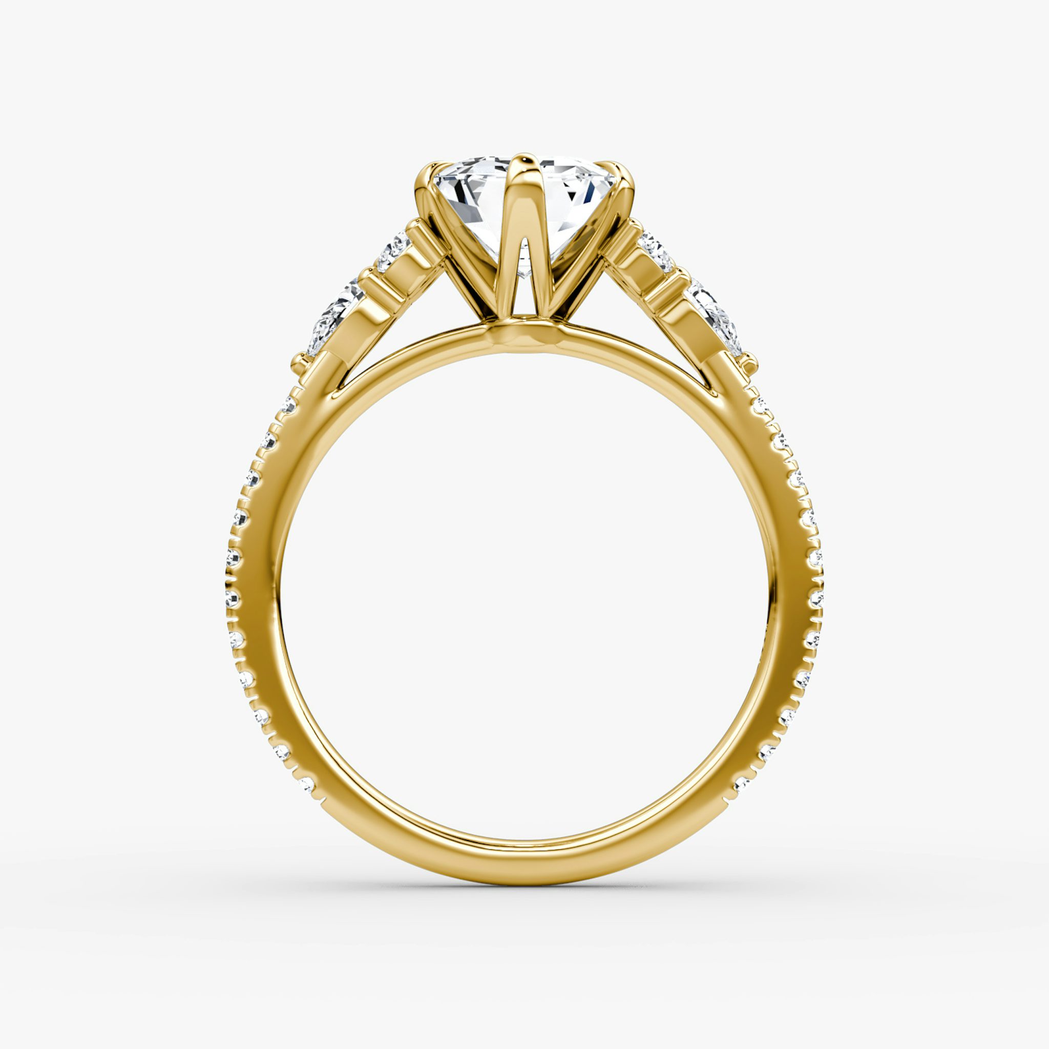 The Pear Cluster Heirloom | Emerald | 18k | Yellow Gold | bandAccent: Pavé | diamondOrientation: vertical | caratWeight: other
