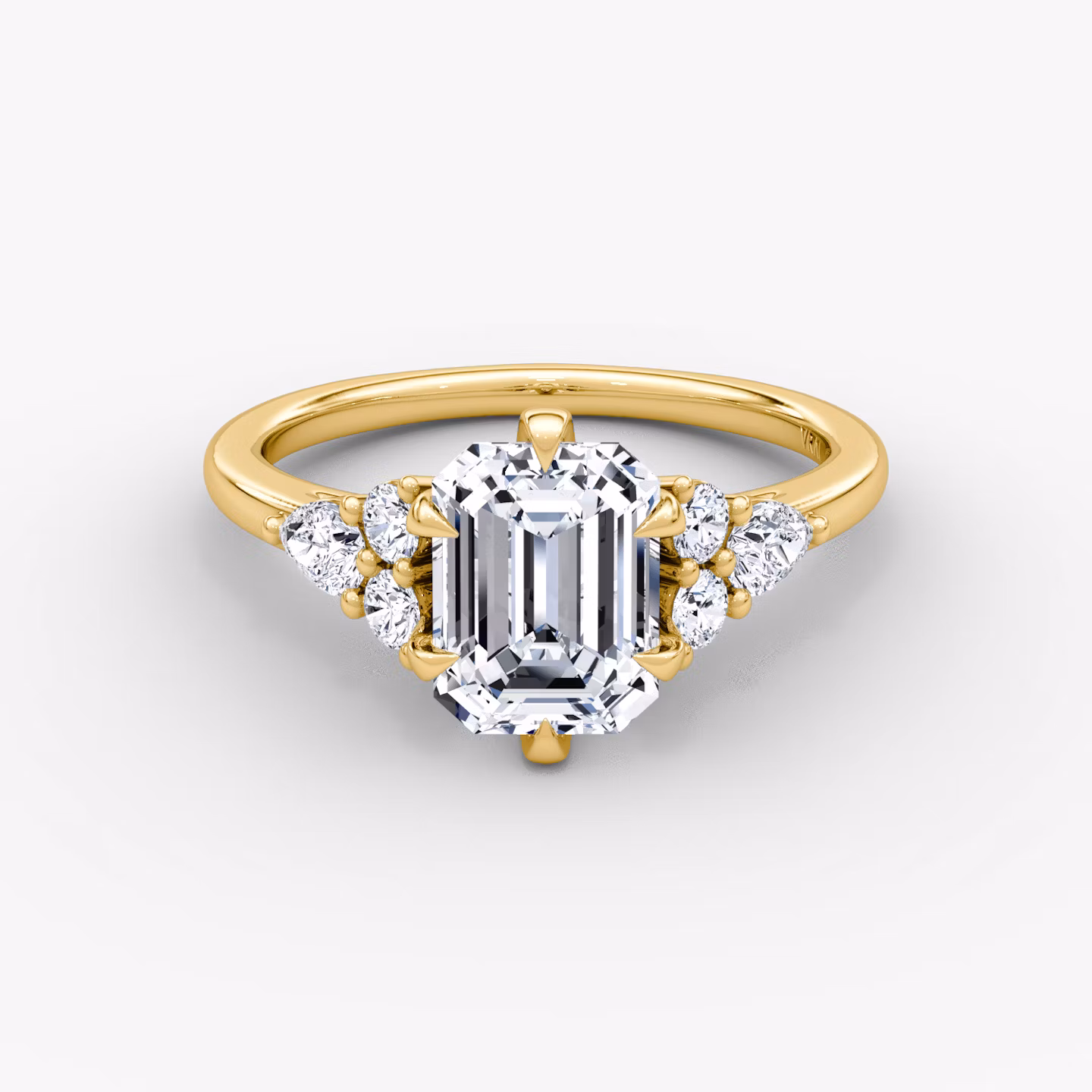 The Pear Cluster Heirloom Emerald | Yellow Gold