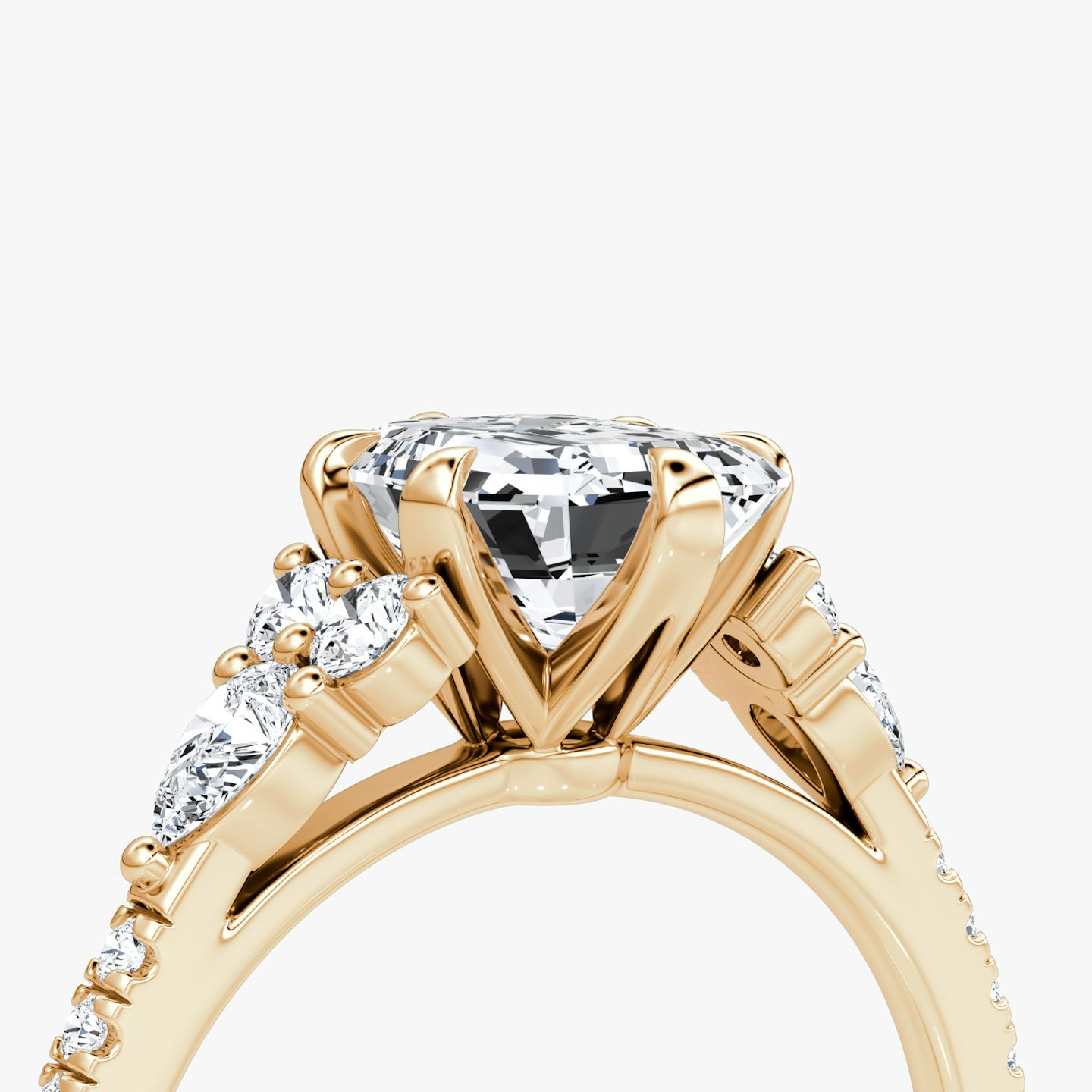 The Pear Cluster Heirloom | Emerald | 14k | Rose Gold | bandAccent: Plain | diamondOrientation: vertical | caratWeight: other