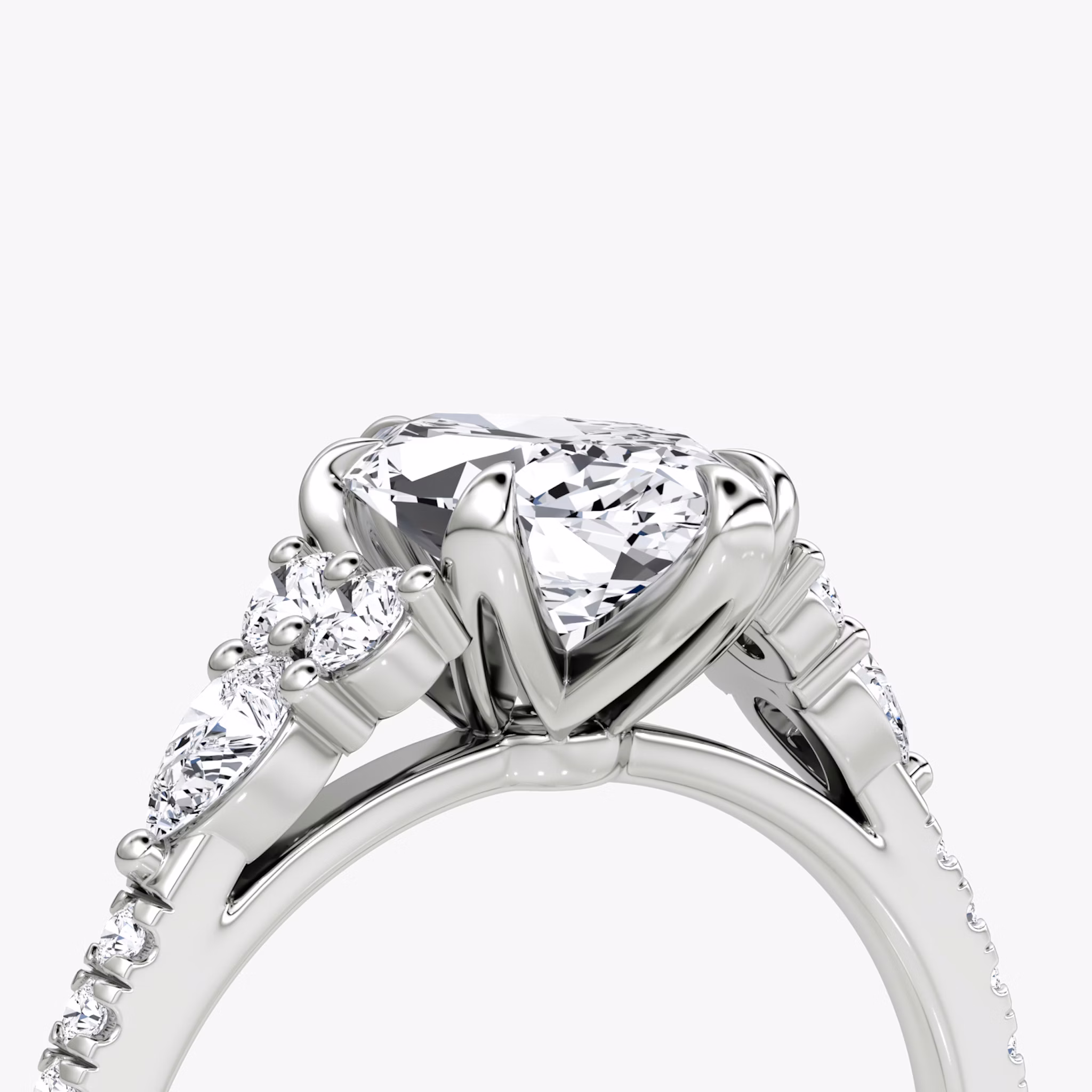 The Pear Cluster Heirloom | Marquise | Platinum | bandAccent: Pavé | diamondOrientation: vertical | caratWeight: other