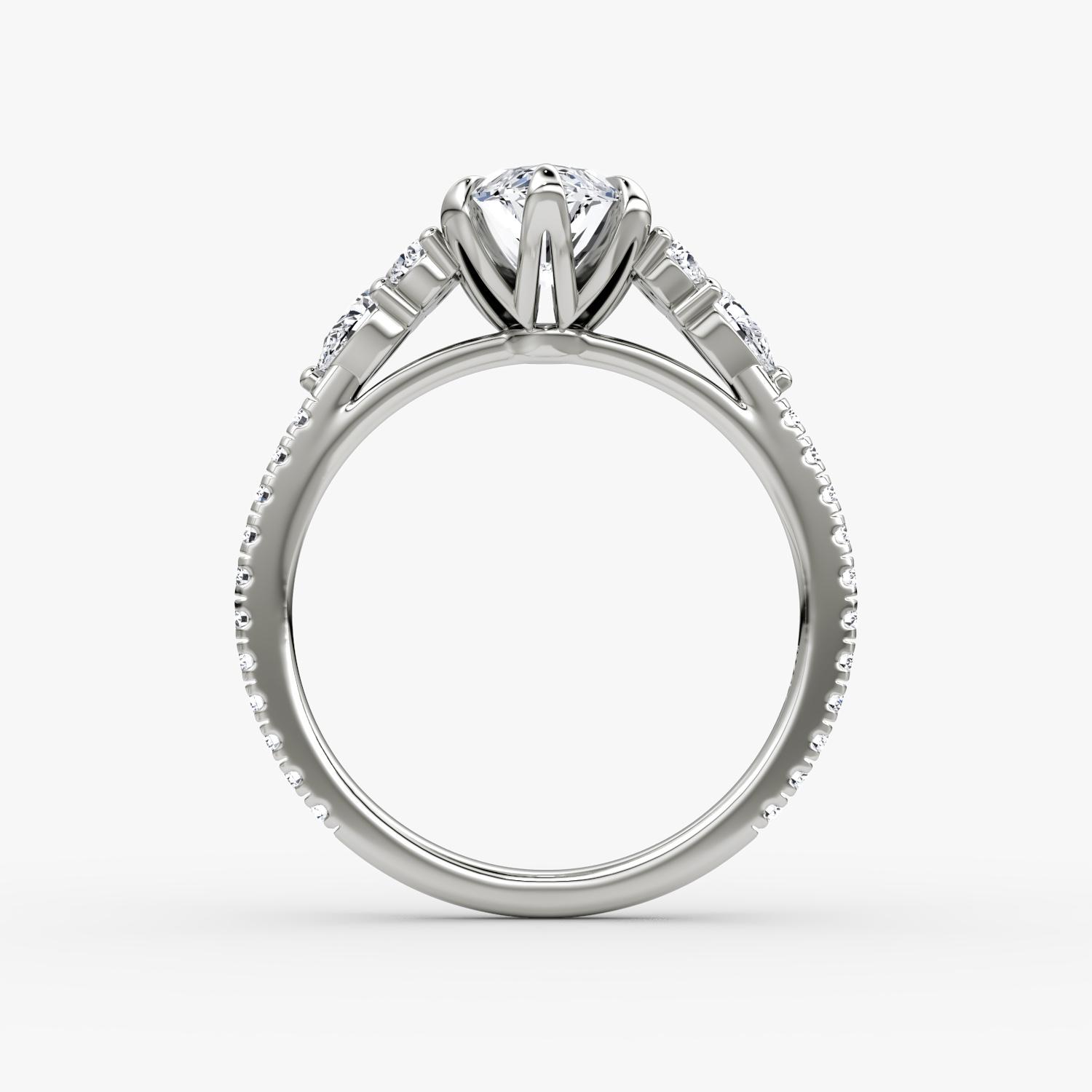 The Pear Cluster Heirloom | Marquise | Platinum | bandAccent: Pavé | diamondOrientation: vertical | caratWeight: other