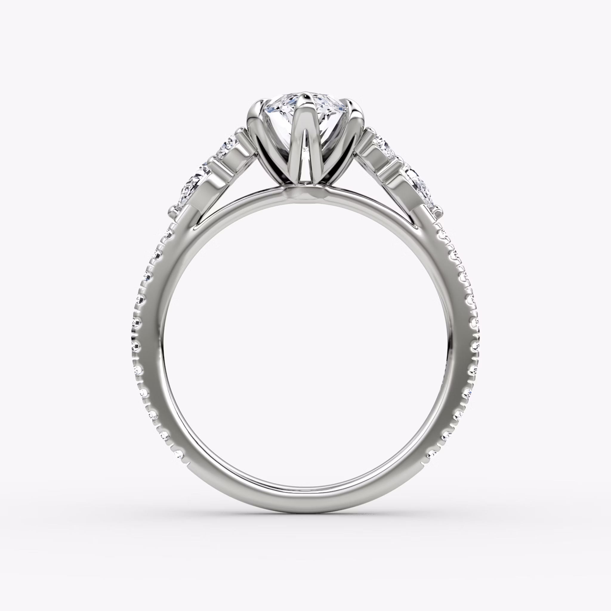 The Pear Cluster Heirloom | Marquise | Platinum | bandAccent: Pavé | diamondOrientation: vertical | caratWeight: other