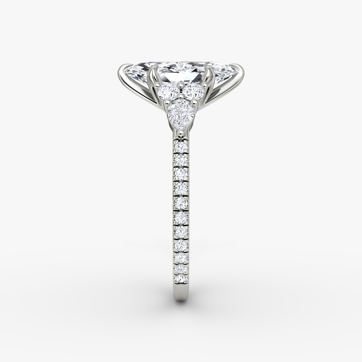 The Pear Cluster Heirloom | Marquise | Platinum | bandAccent: Pavé | diamondOrientation: vertical | caratWeight: other