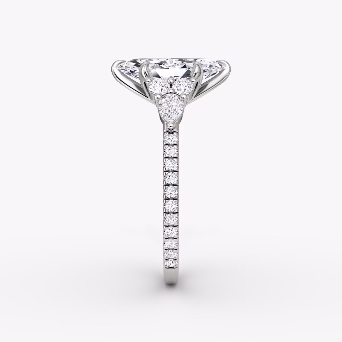 The Pear Cluster Heirloom | Marquise | 18k | White Gold | bandAccent: Pavé | diamondOrientation: vertical | caratWeight: other