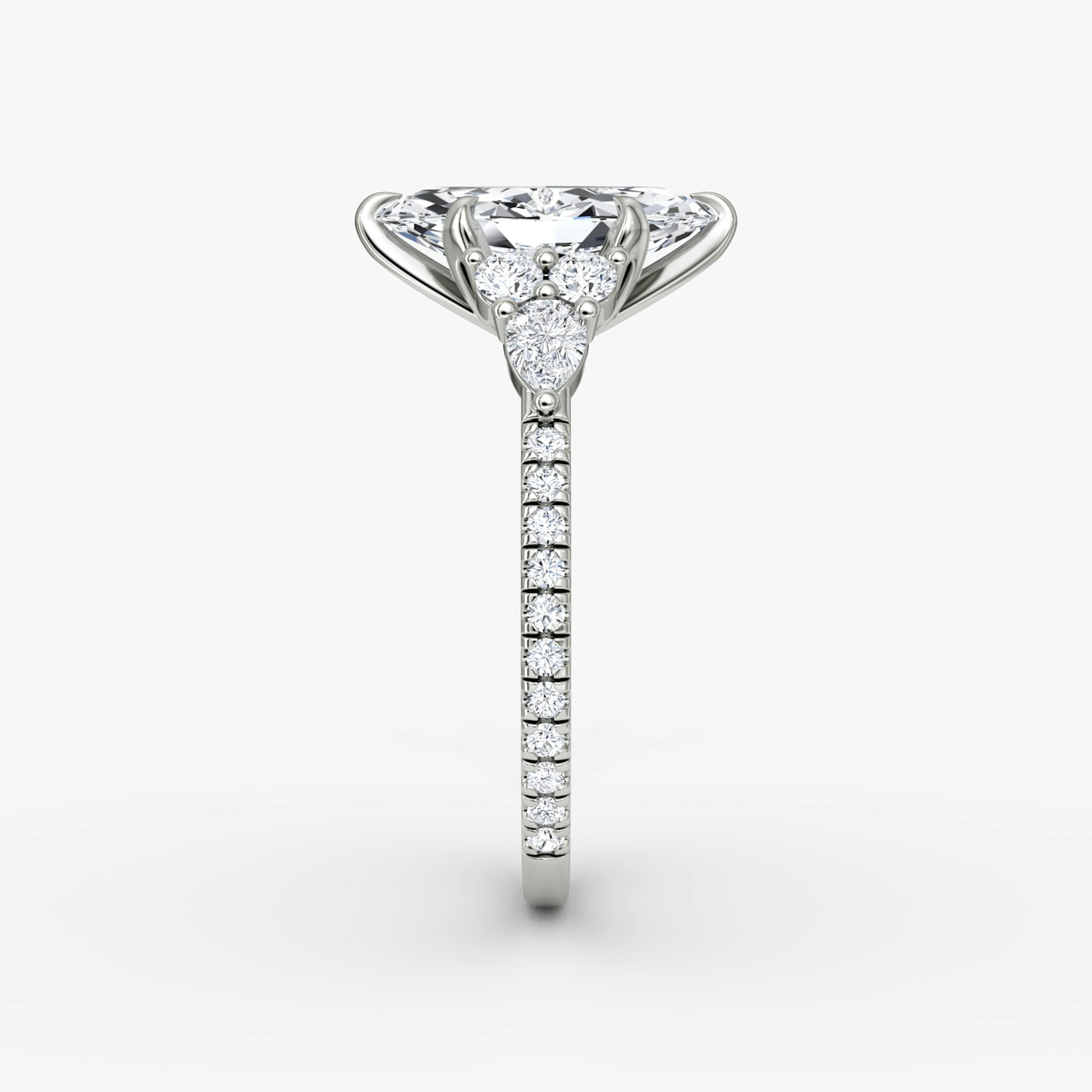 The Pear Cluster Heirloom | Marquise | 18k | White Gold | bandAccent: Pavé | diamondOrientation: vertical | caratWeight: other