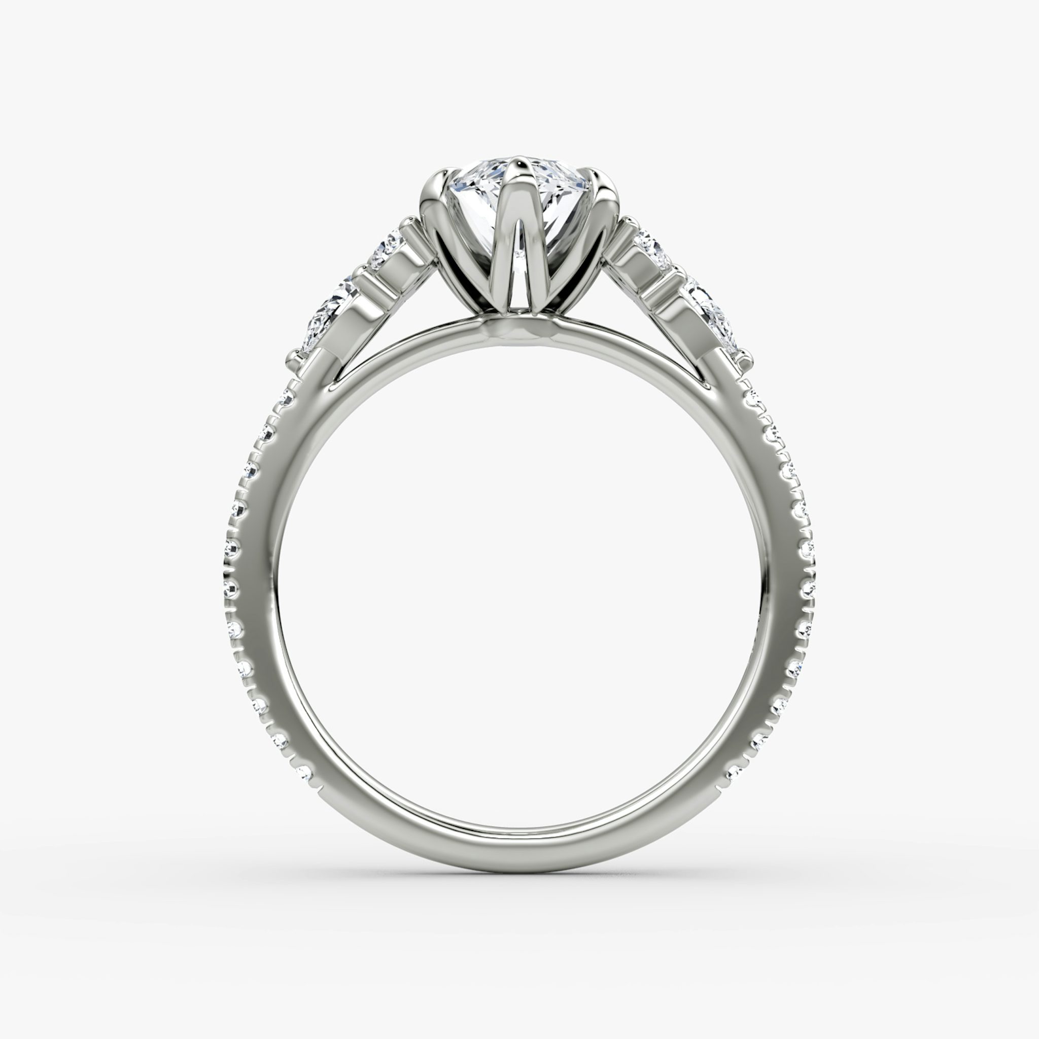 The Pear Cluster Heirloom | Marquise | 18k | White Gold | bandAccent: Pavé | diamondOrientation: vertical | caratWeight: other