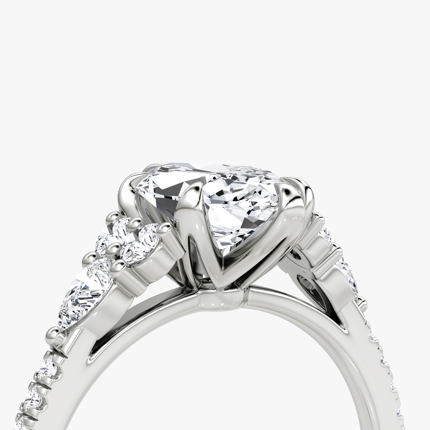 The Pear Cluster Heirloom | Marquise | 18k | White Gold | bandAccent: Pavé | diamondOrientation: vertical | caratWeight: other