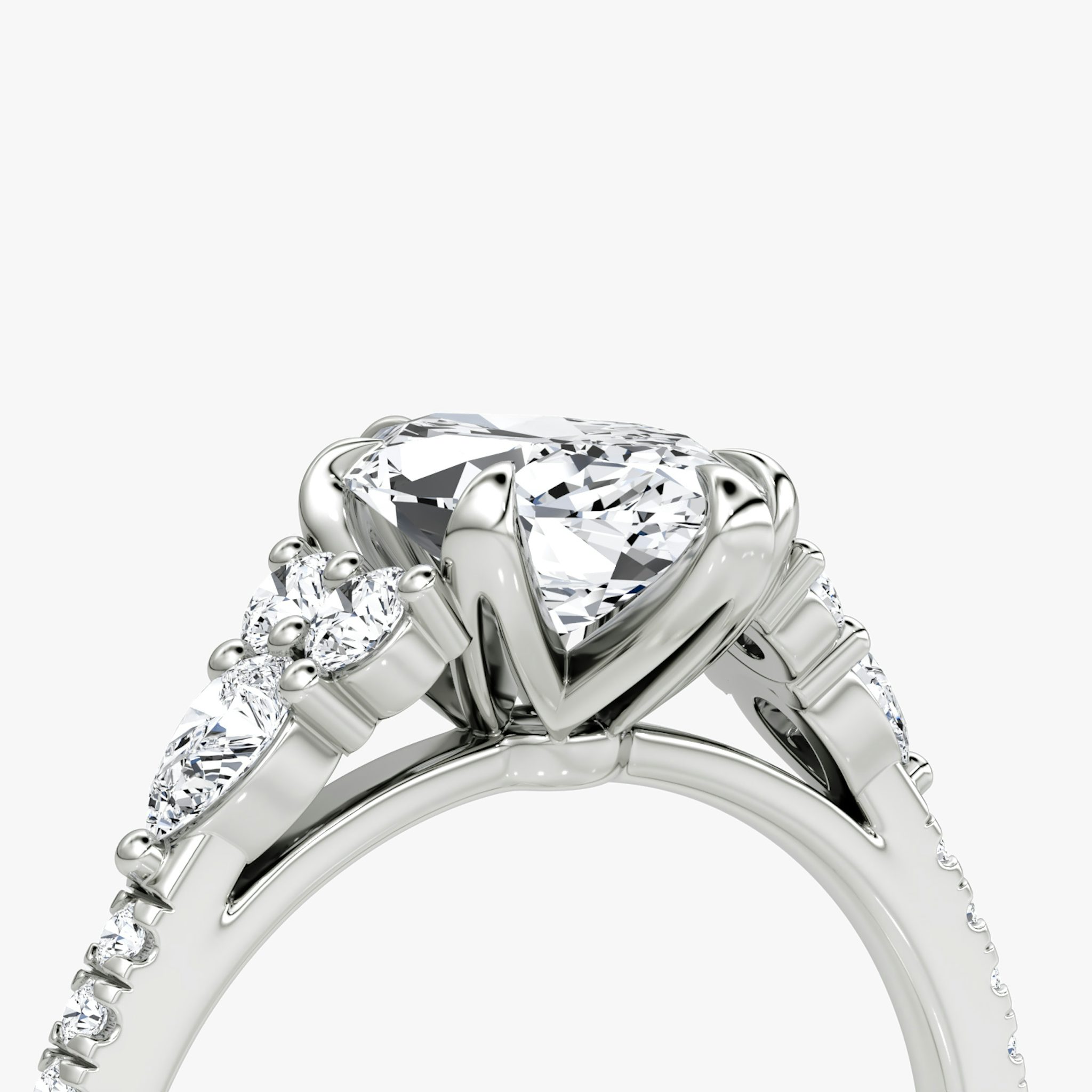 The Pear Cluster Heirloom | Marquise | 18k | White Gold | bandAccent: Pavé | diamondOrientation: vertical | caratWeight: other