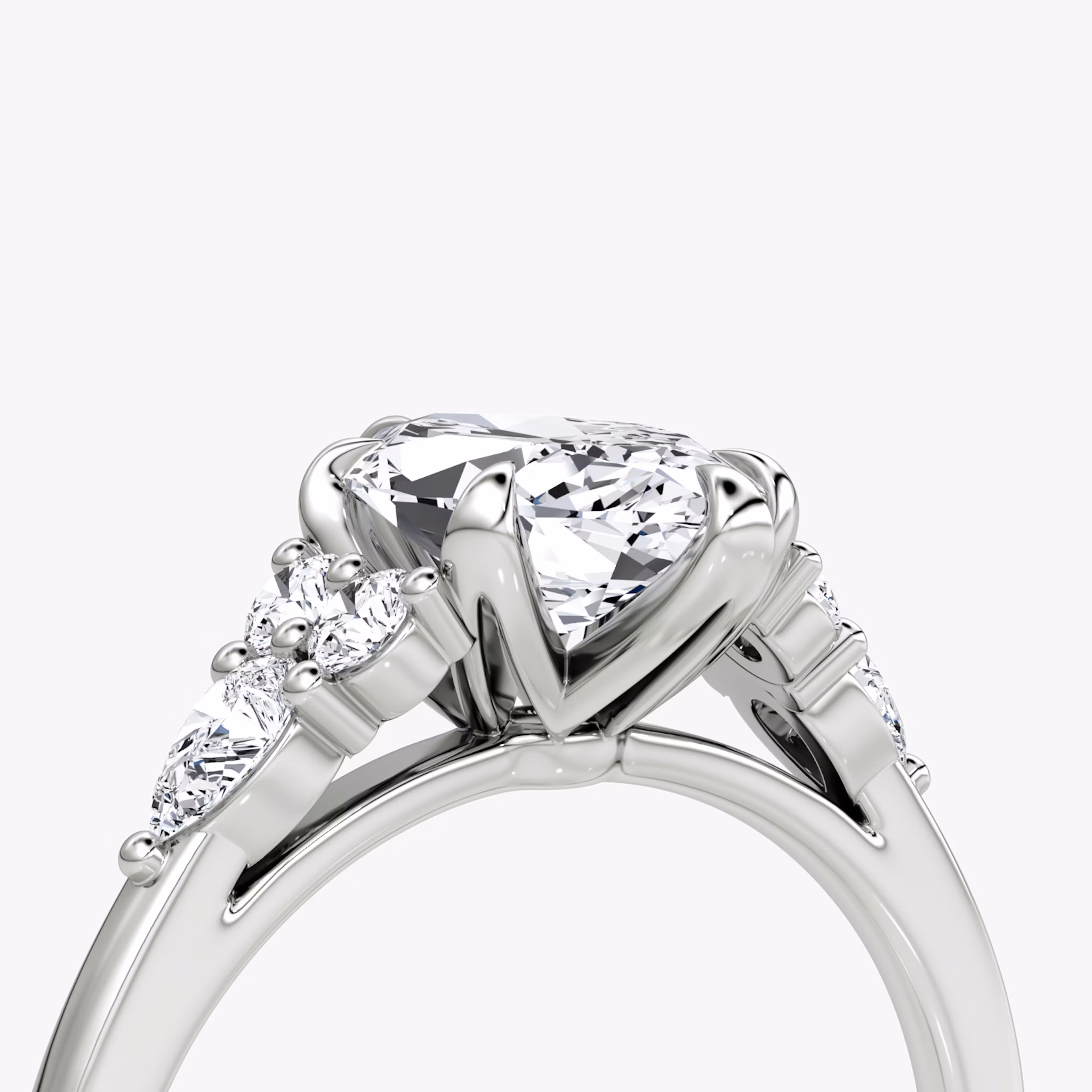 The Pear Cluster Heirloom | Marquise | Platinum | bandAccent: Plain | diamondOrientation: vertical | caratWeight: other