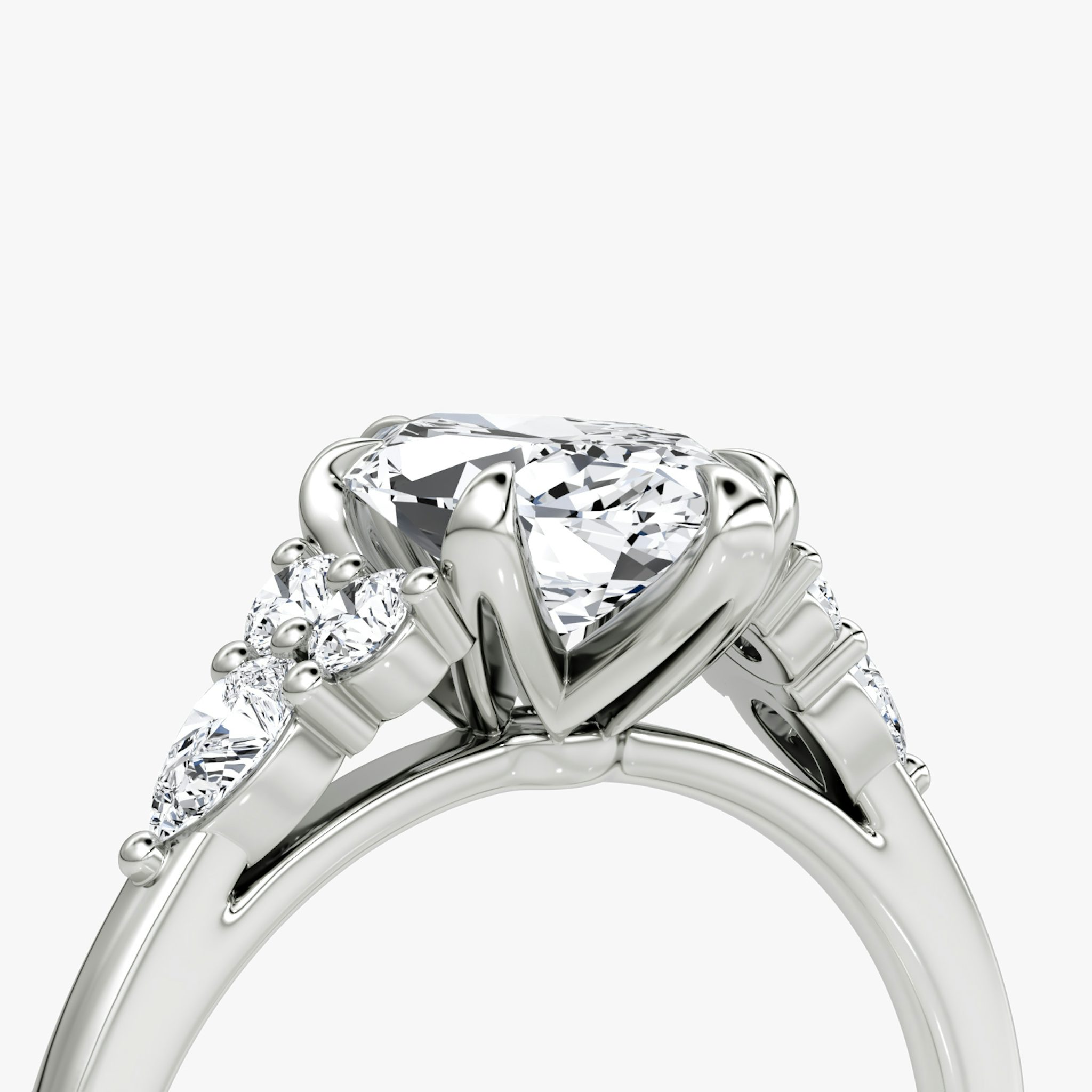 The Pear Cluster Heirloom | Marquise | Platinum | bandAccent: Plain | diamondOrientation: vertical | caratWeight: other