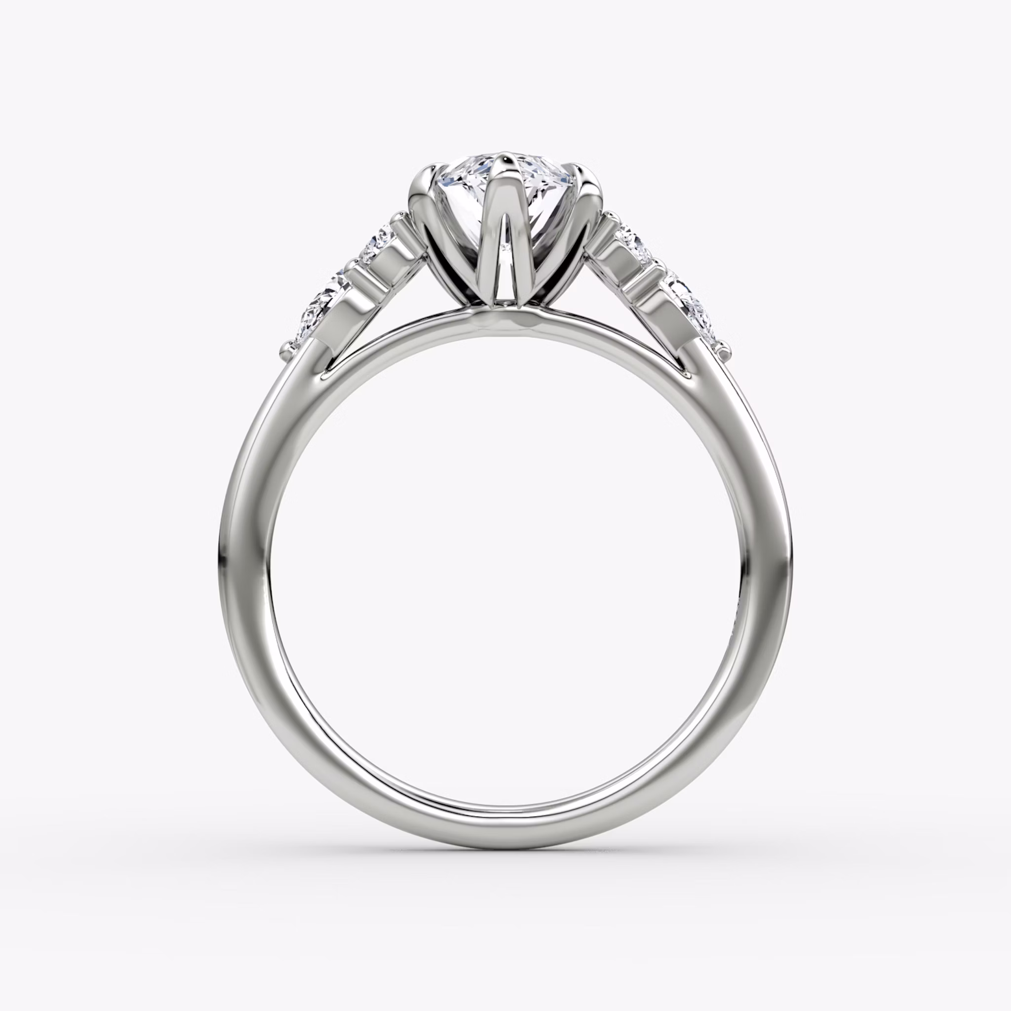 The Pear Cluster Heirloom | Marquise | Platinum | bandAccent: Plain | diamondOrientation: vertical | caratWeight: other