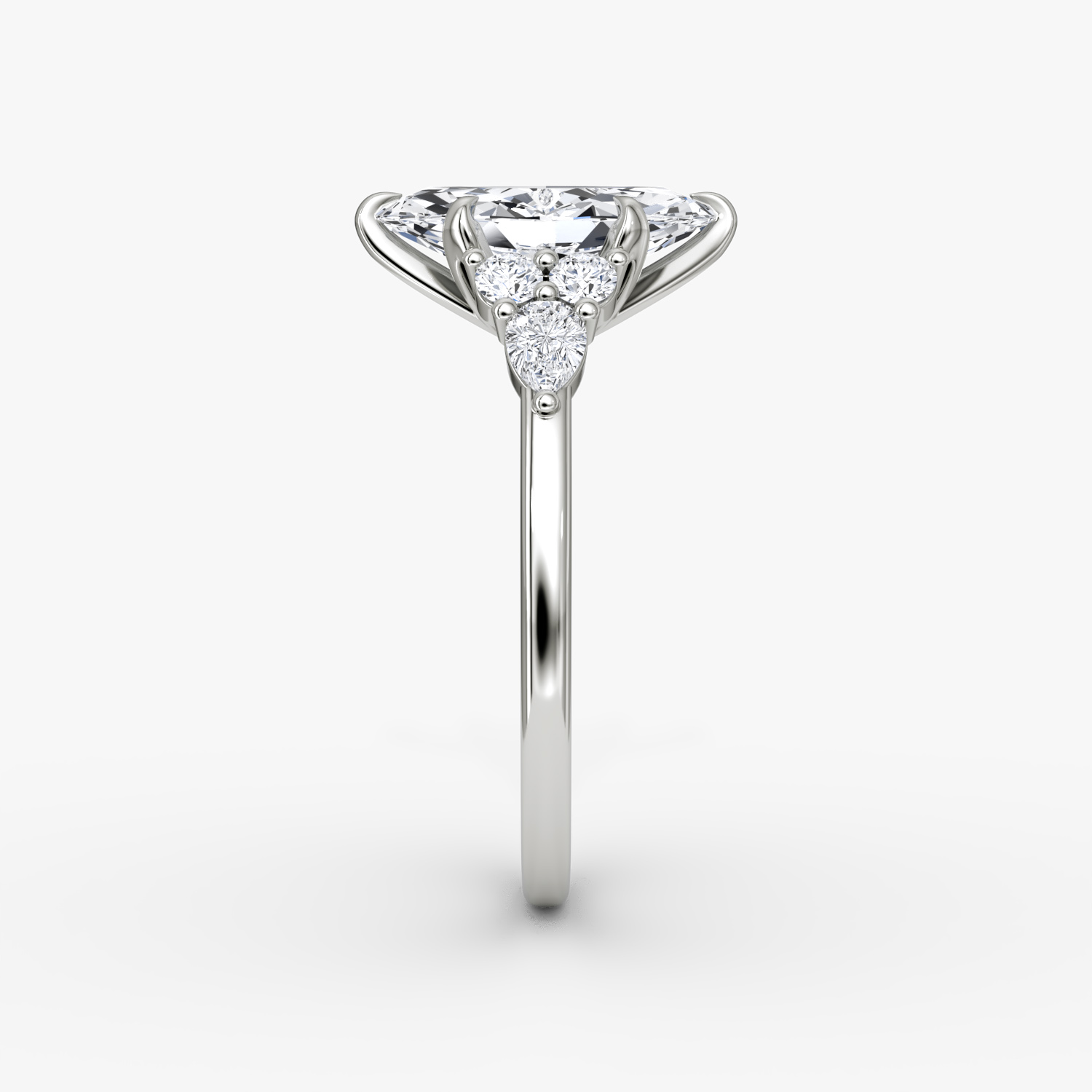 The Pear Cluster Heirloom | Marquise | Platinum | bandAccent: Plain | diamondOrientation: vertical | caratWeight: other