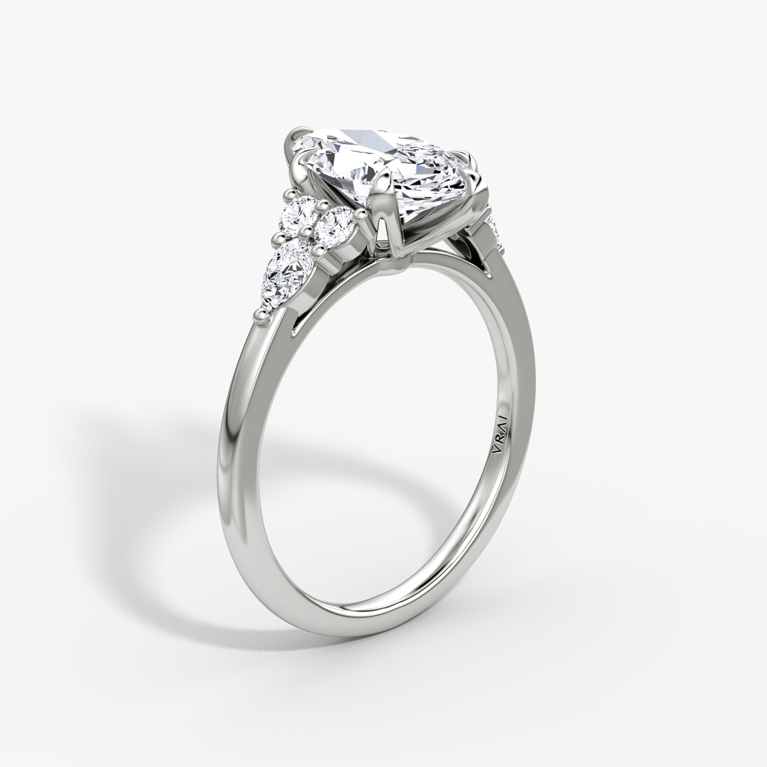 The Pear Cluster Heirloom | Marquise | Platinum | bandAccent: Plain | diamondOrientation: vertical | caratWeight: other