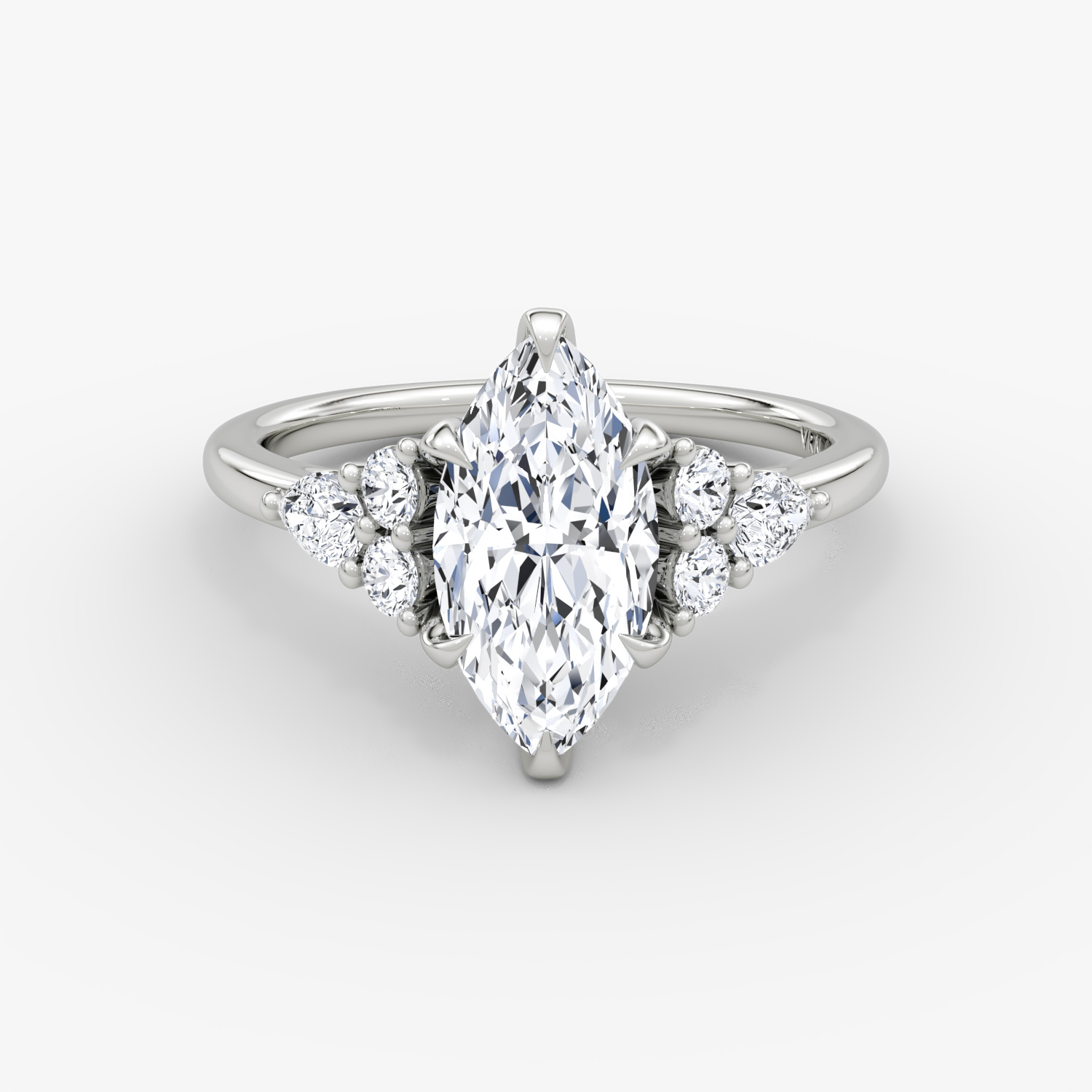 Pear Cluster Heirloom Marquise | White Gold