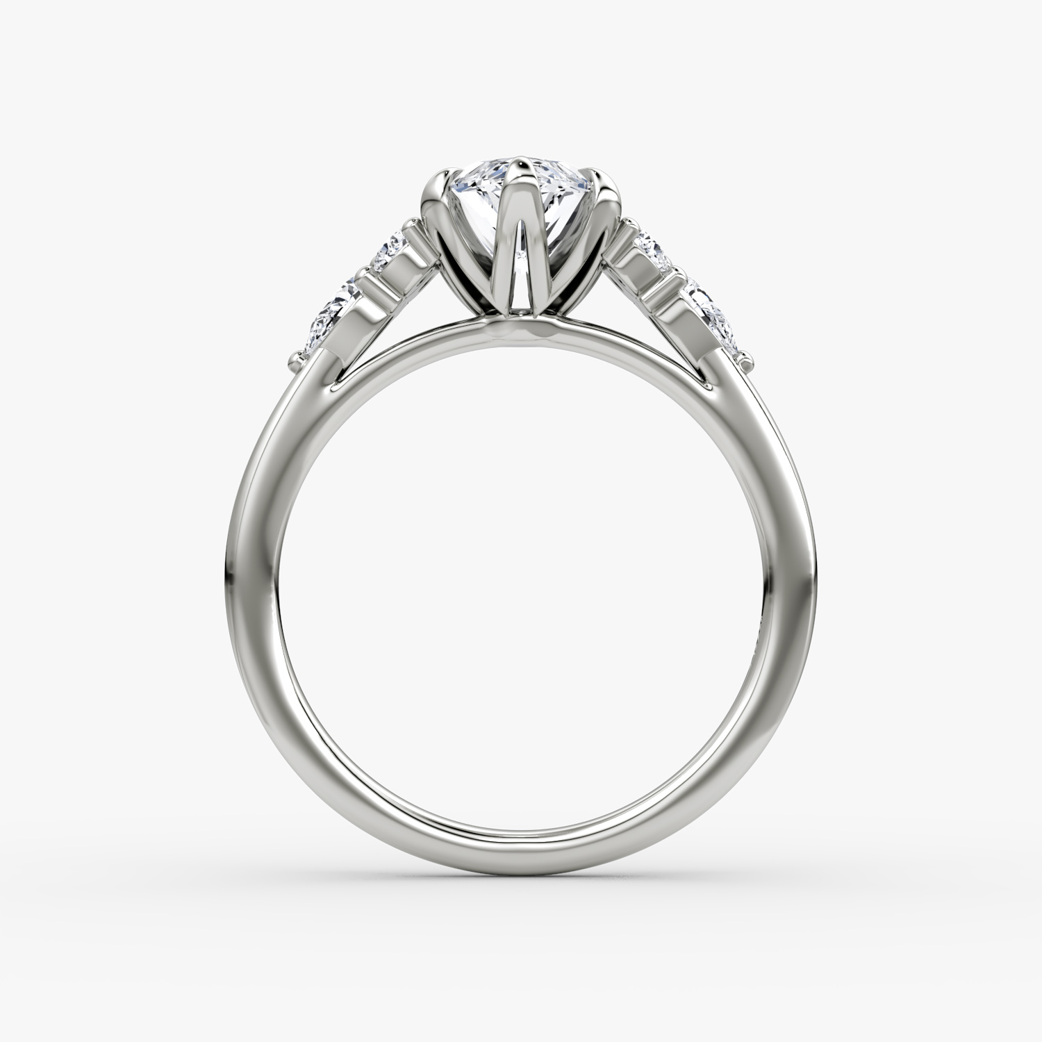 The Pear Cluster Heirloom | Marquise | 18k | White Gold | bandAccent: Plain | diamondOrientation: vertical | caratWeight: other