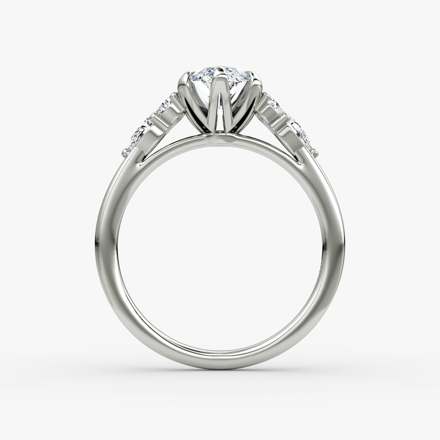 The Pear Cluster Heirloom | Marquise | 18k | White Gold | bandAccent: Plain | diamondOrientation: vertical | caratWeight: other