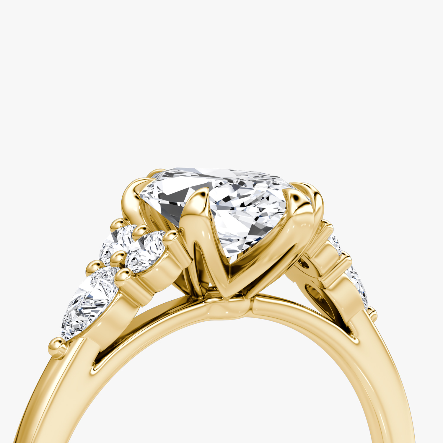 The Pear Cluster Heirloom | Marquise | 18k | Yellow Gold | bandAccent: Plain | diamondOrientation: vertical | caratWeight: other