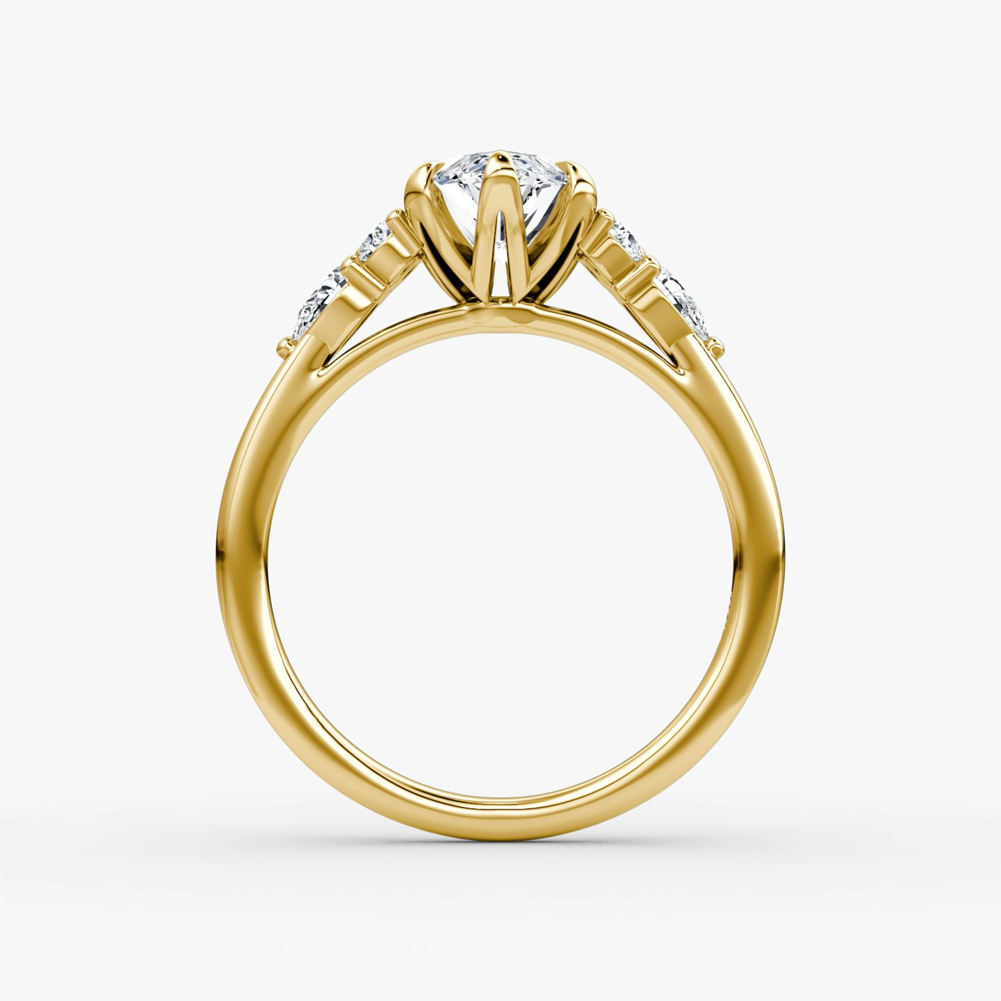 The Pear Cluster Heirloom | Marquise | 18k | Yellow Gold | bandAccent: Plain | diamondOrientation: vertical | caratWeight: other