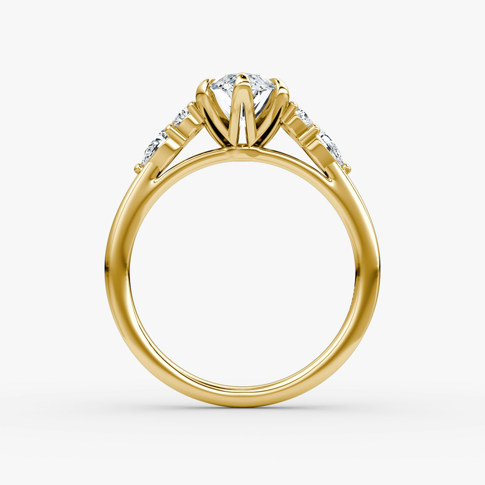 The Pear Cluster Heirloom | Marquise | 18k | Yellow Gold | bandAccent: Plain | diamondOrientation: vertical | caratWeight: other