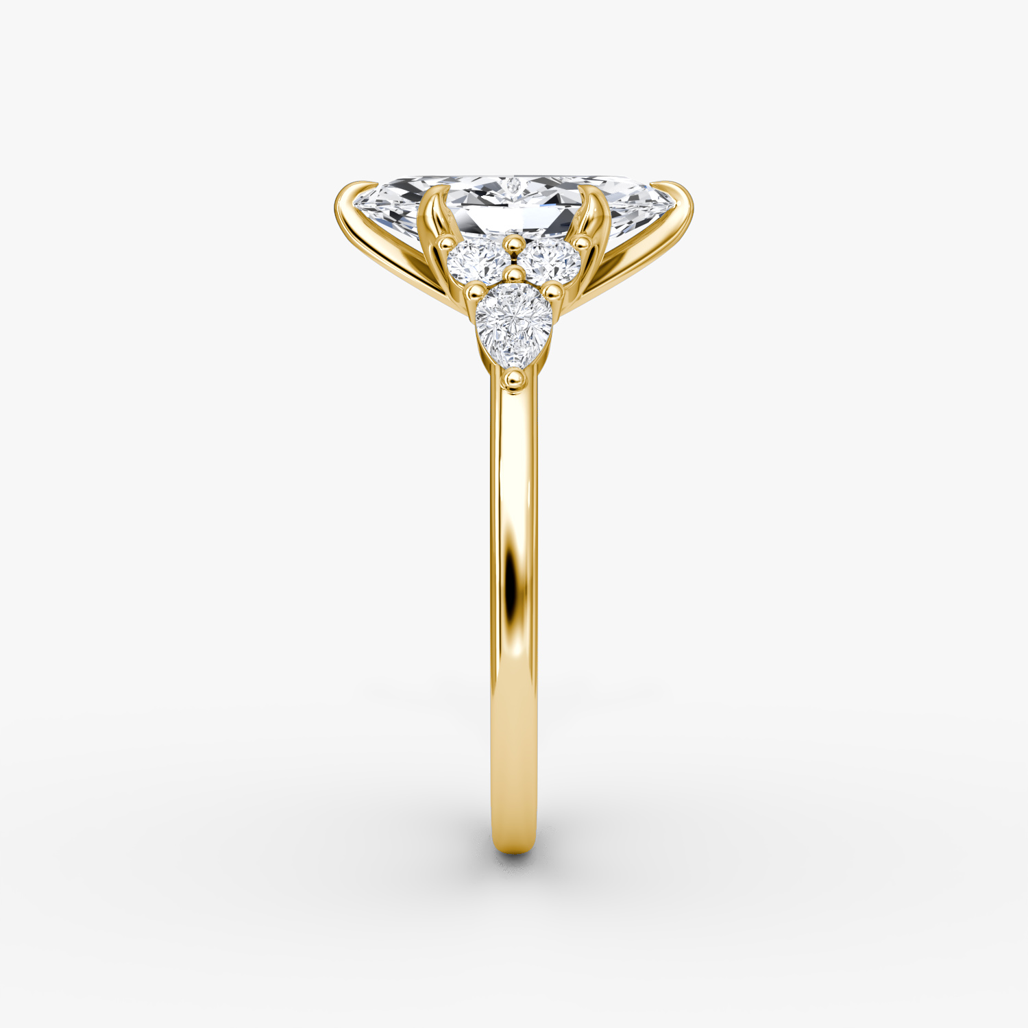 The Pear Cluster Heirloom | Marquise | 18k | Yellow Gold | bandAccent: Plain | diamondOrientation: vertical | caratWeight: other