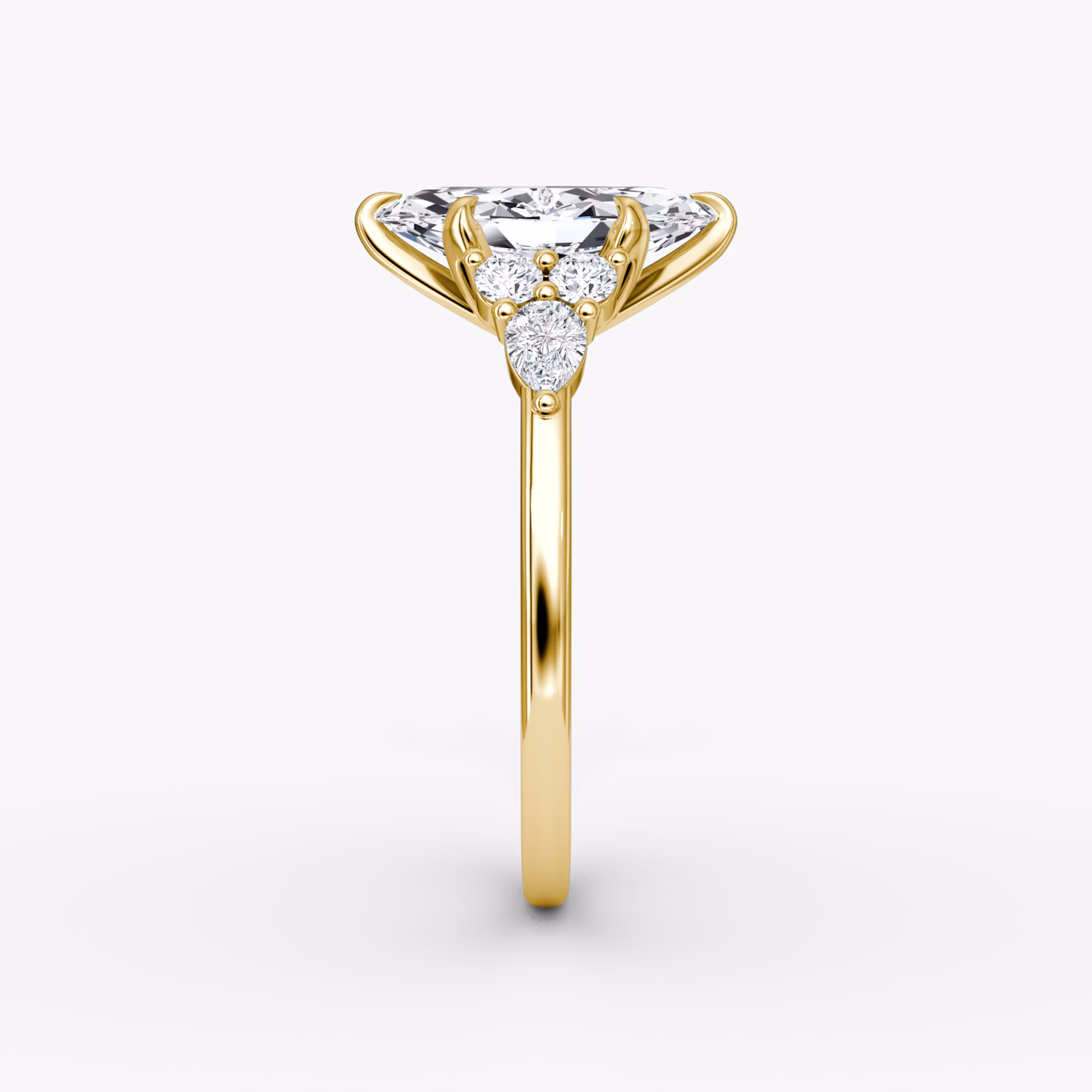 The Pear Cluster Heirloom | Marquise | 18k | Yellow Gold | bandAccent: Plain | diamondOrientation: vertical | caratWeight: other
