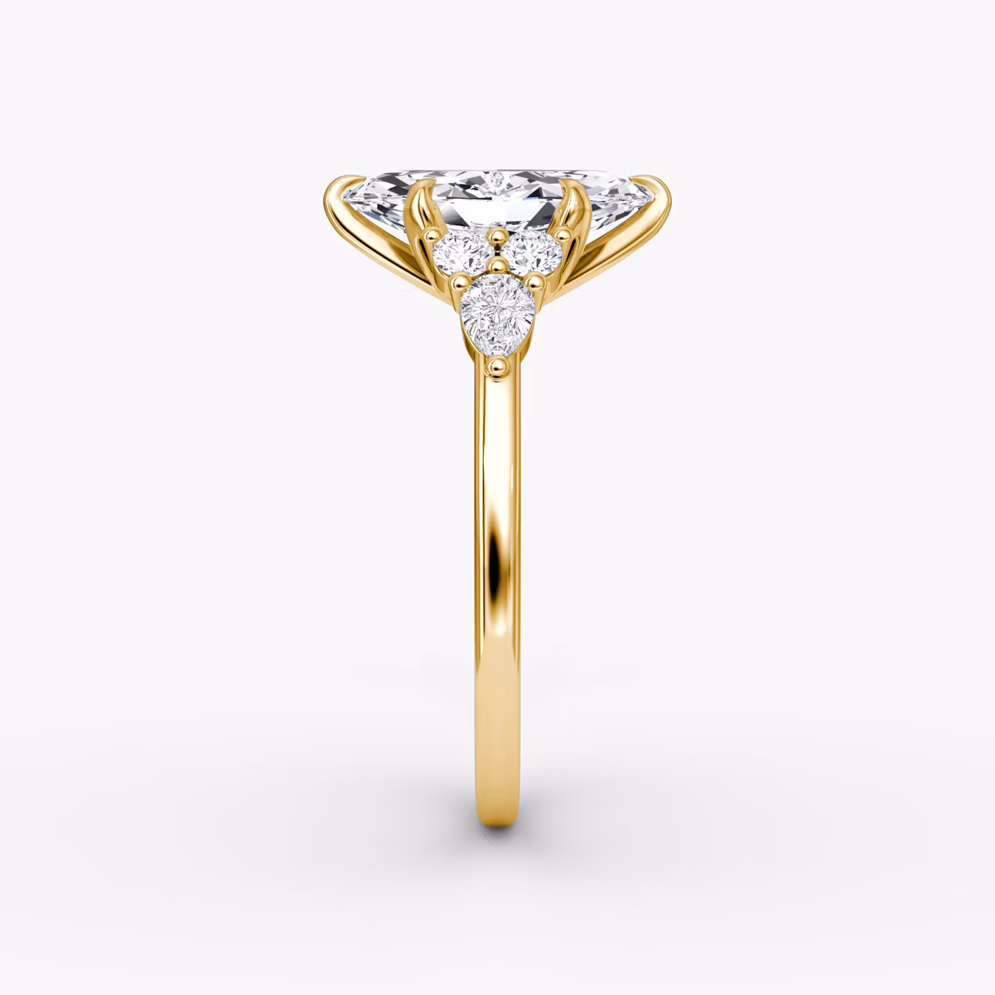 The Pear Cluster Heirloom | Marquise | 18k | Yellow Gold | bandAccent: Plain | diamondOrientation: vertical | caratWeight: other