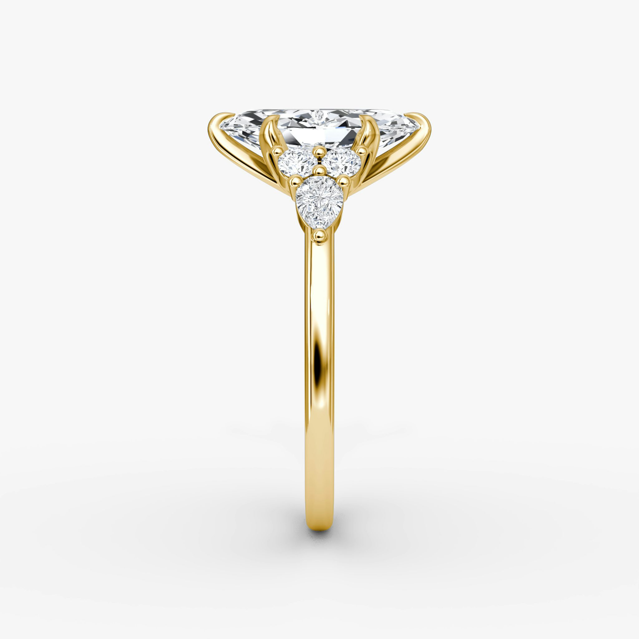 The Pear Cluster Heirloom | Marquise | 18k | Yellow Gold | bandAccent: Plain | diamondOrientation: vertical | caratWeight: other