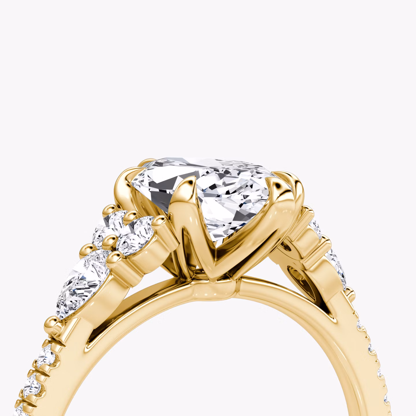 The Pear Cluster Heirloom | Marquise | 18k | Yellow Gold | bandAccent: Pavé | diamondOrientation: vertical | caratWeight: other