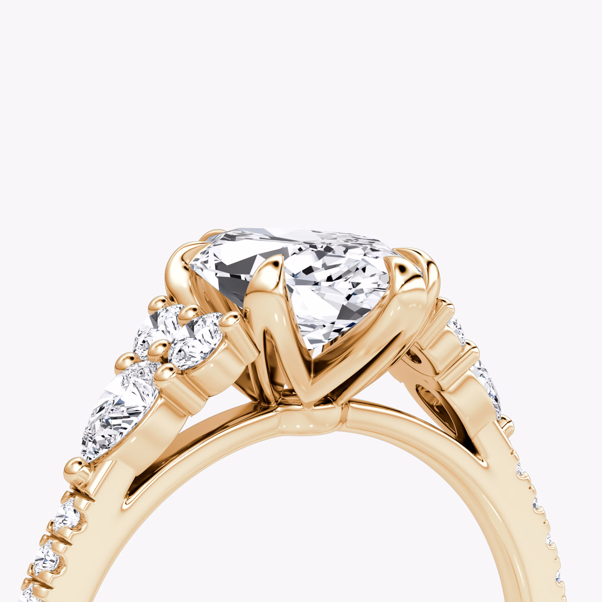 The Pear Cluster Heirloom | Marquise | 14k | Rose Gold | bandAccent: Pavé | diamondOrientation: vertical | caratWeight: other