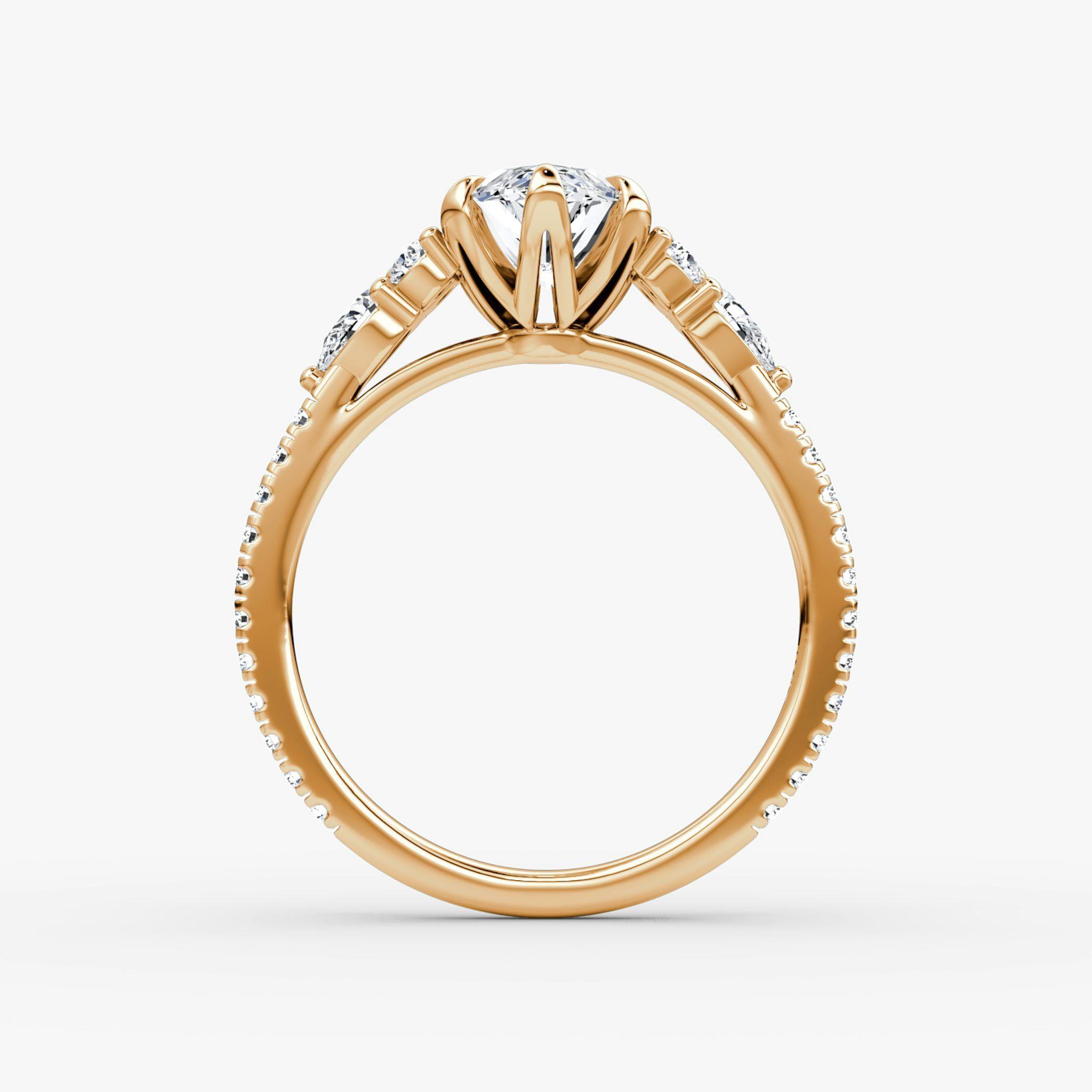 The Pear Cluster Heirloom | Marquise | 14k | Rose Gold | bandAccent: Pavé | diamondOrientation: vertical | caratWeight: other