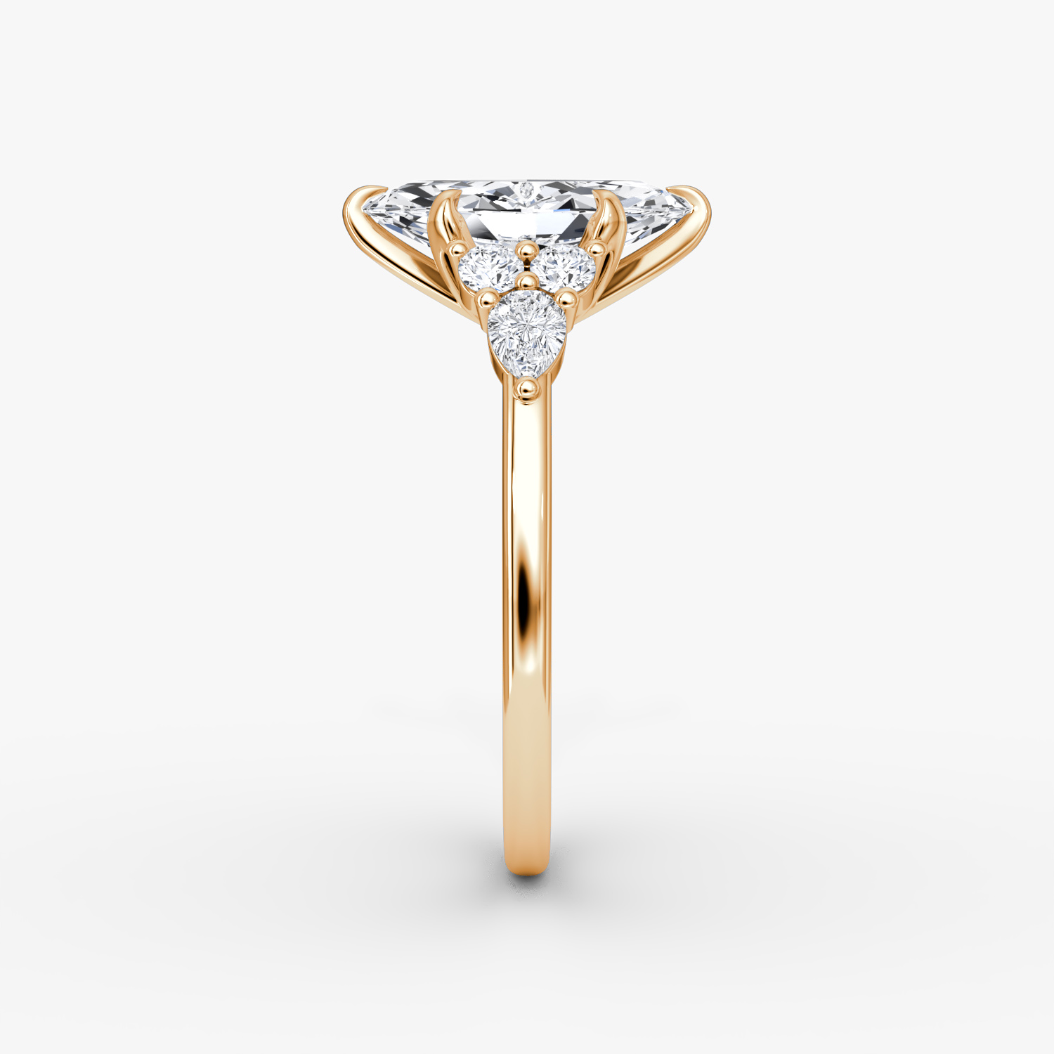 The Pear Cluster Heirloom | Marquise | 14k | Rose Gold | bandAccent: Plain | diamondOrientation: vertical | caratWeight: other