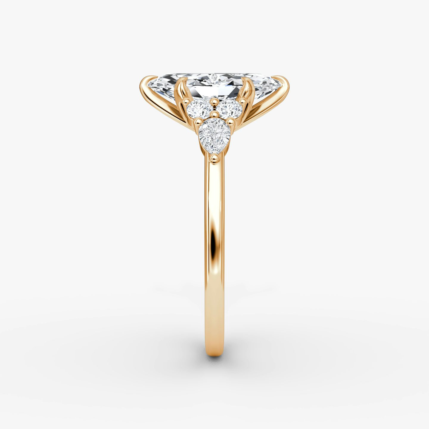 The Pear Cluster Heirloom | Marquise | 14k | Rose Gold | bandAccent: Plain | diamondOrientation: vertical | caratWeight: other