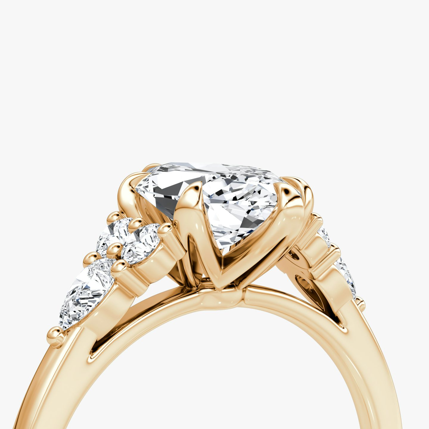 The Pear Cluster Heirloom | Marquise | 14k | Rose Gold | bandAccent: Plain | diamondOrientation: vertical | caratWeight: other