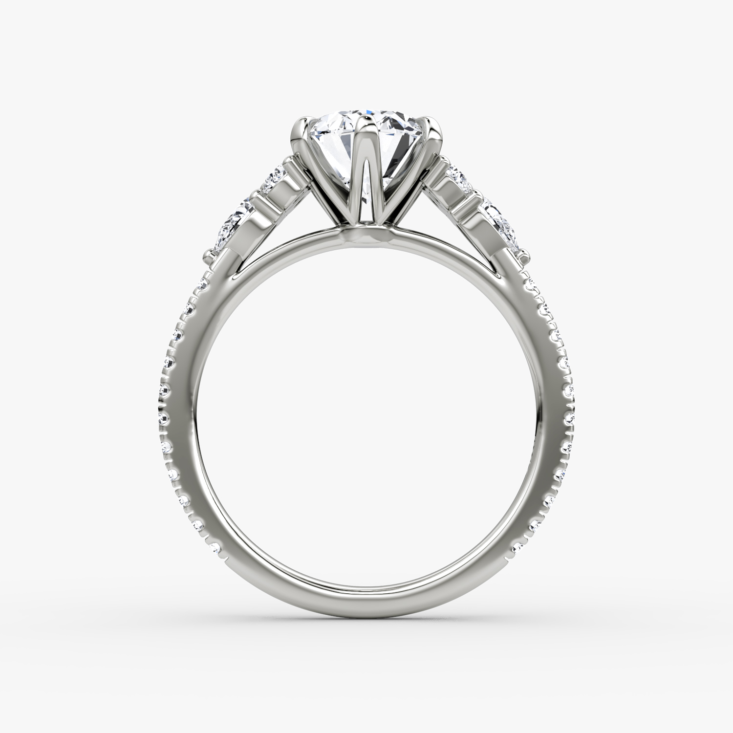 The Pear Cluster Heirloom | Oval | Platinum | bandAccent: Pavé | diamondOrientation: vertical | caratWeight: other