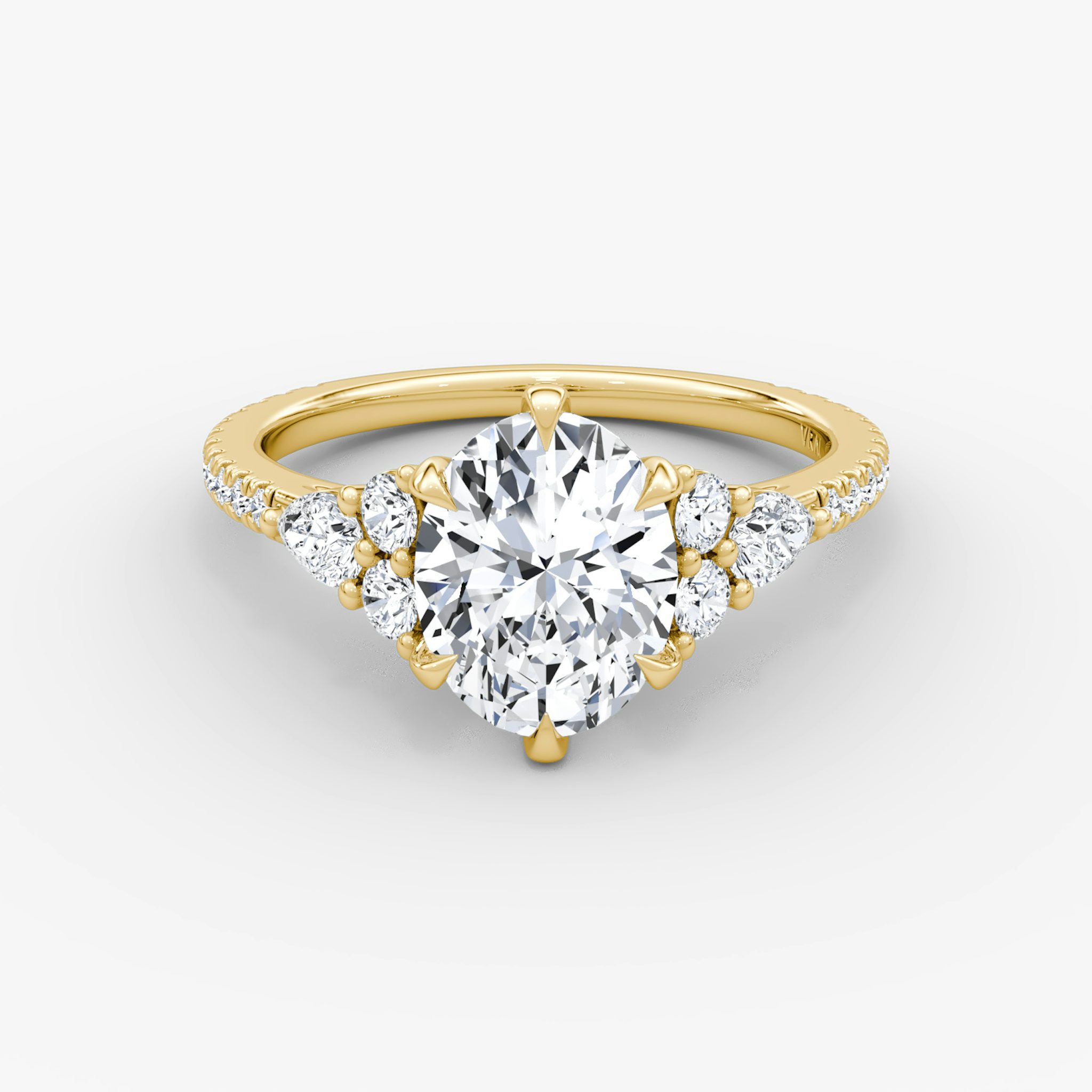 The Pear Cluster Heirloom | Oval | 18k | Yellow Gold | bandAccent: Pavé | diamondOrientation: vertical | caratWeight: other