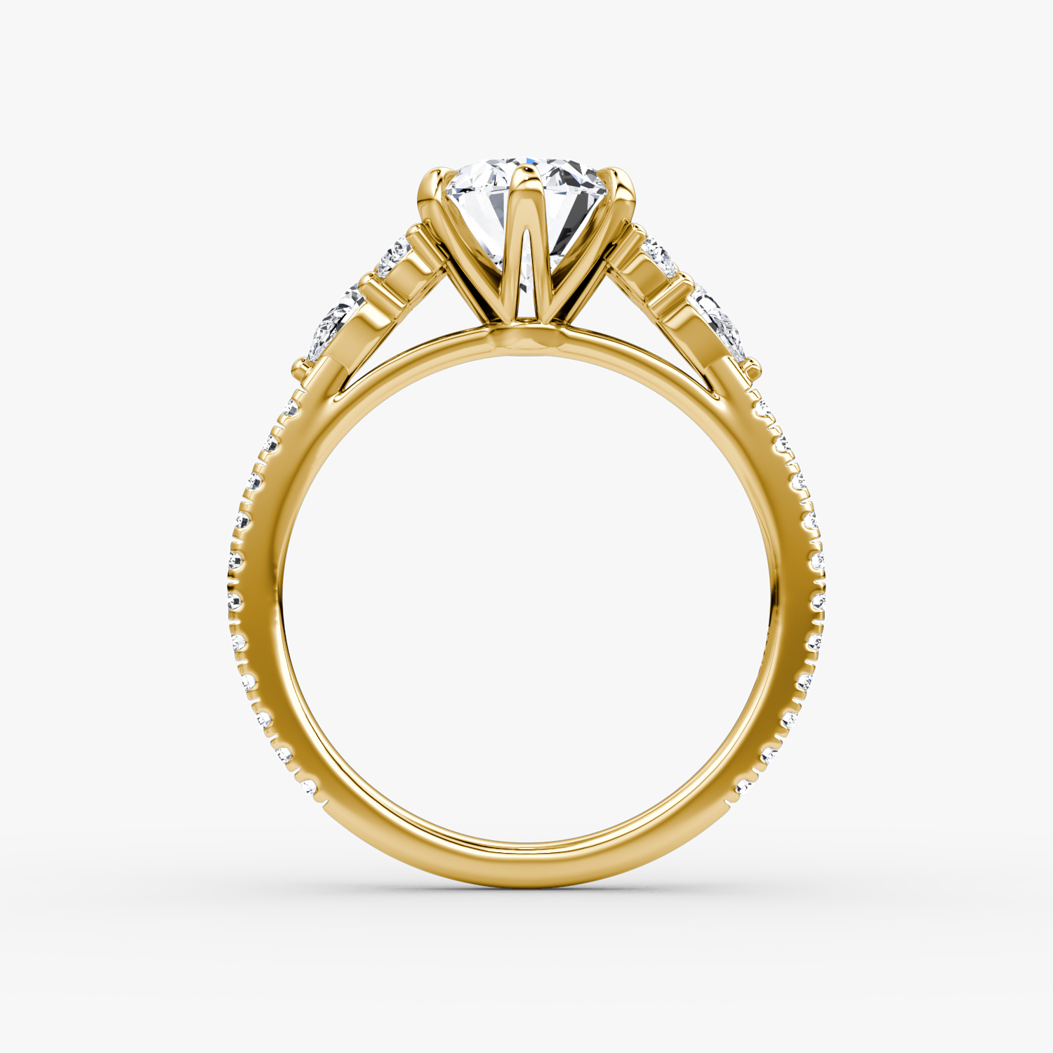 The Pear Cluster Heirloom | Oval | 18k | Yellow Gold | bandAccent: Pavé | diamondOrientation: vertical | caratWeight: other