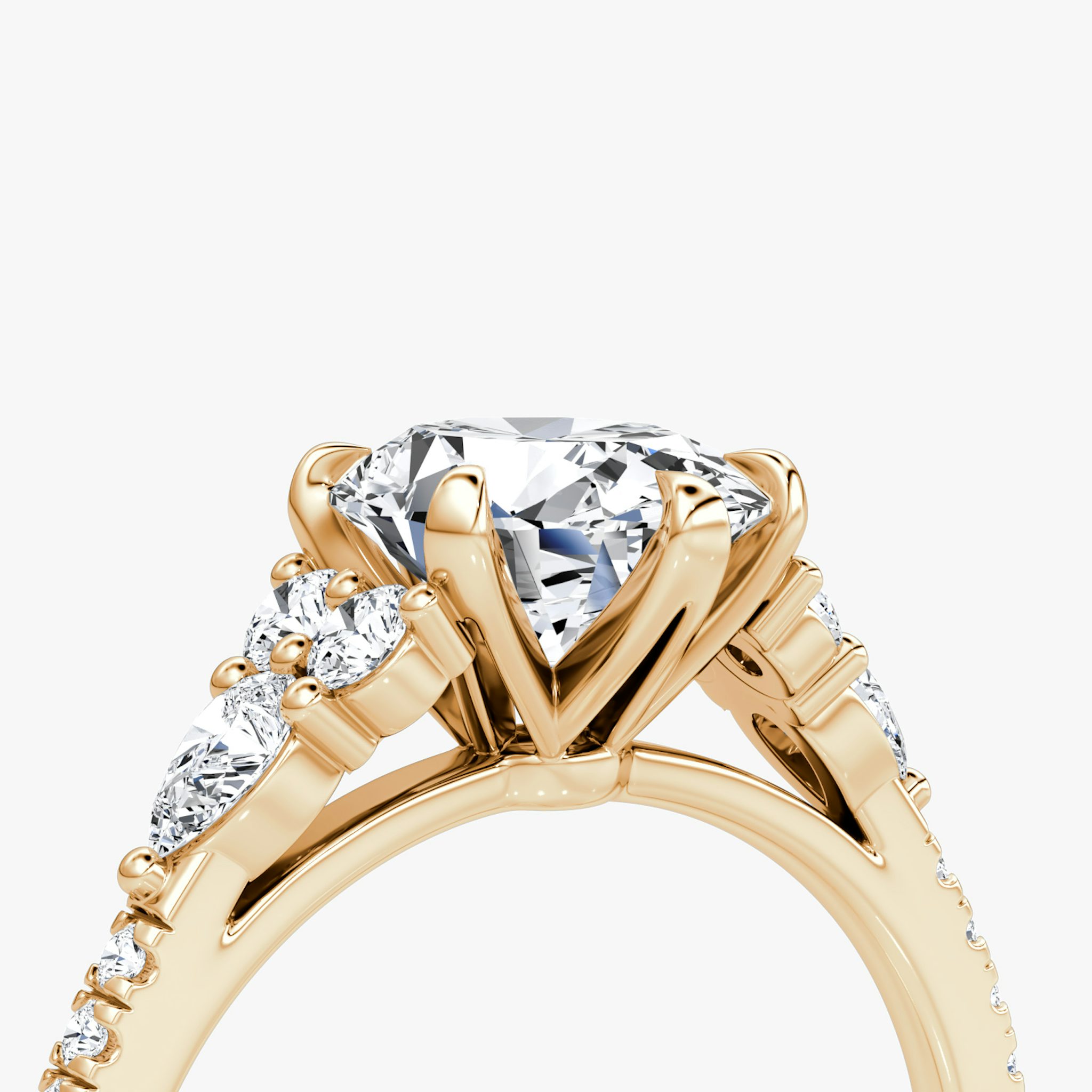 The Pear Cluster Heirloom | Oval | 14k | Rose Gold | bandAccent: Pavé | diamondOrientation: vertical | caratWeight: other