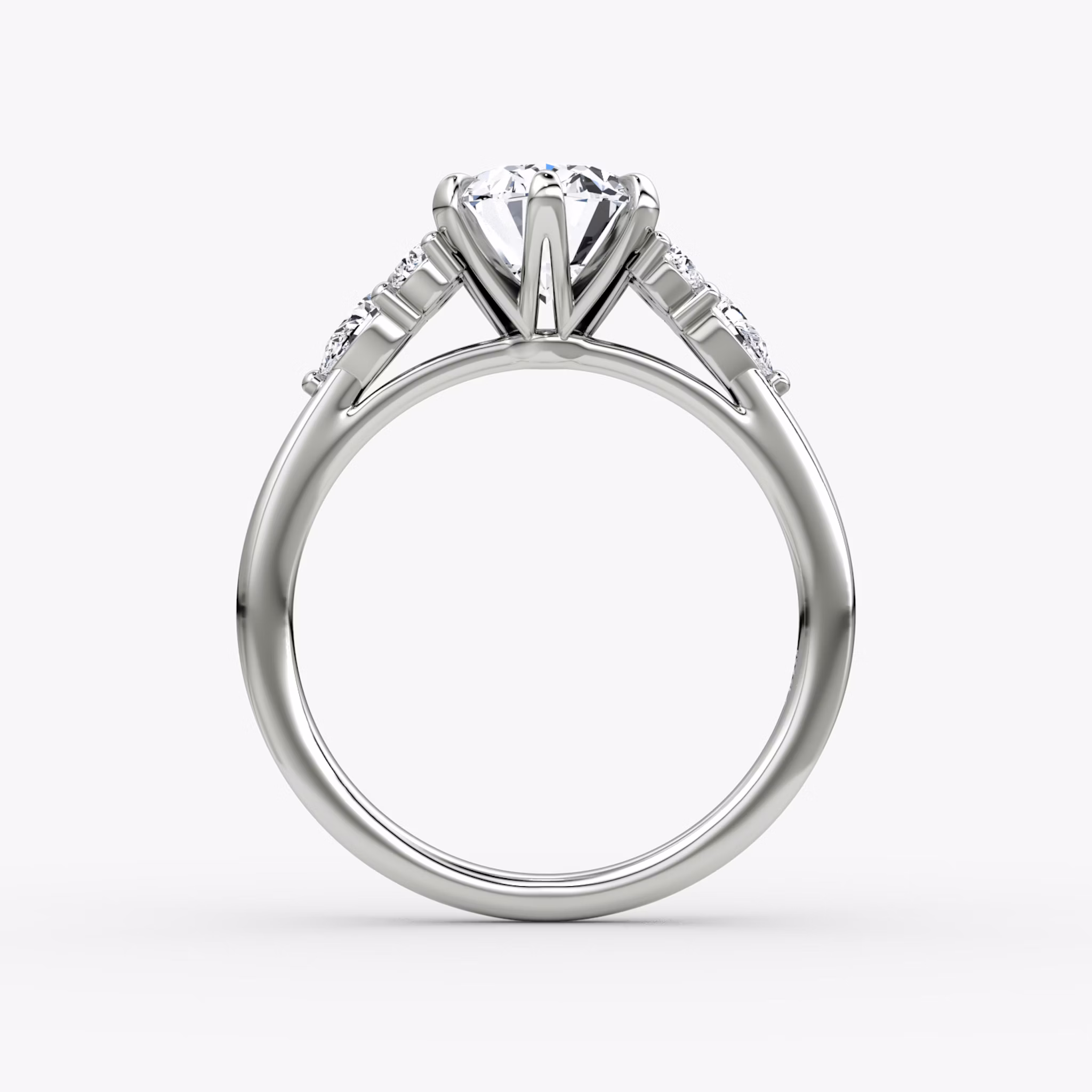 The Pear Cluster Heirloom | Oval | 18k | White Gold | bandAccent: Plain | diamondOrientation: vertical | caratWeight: other