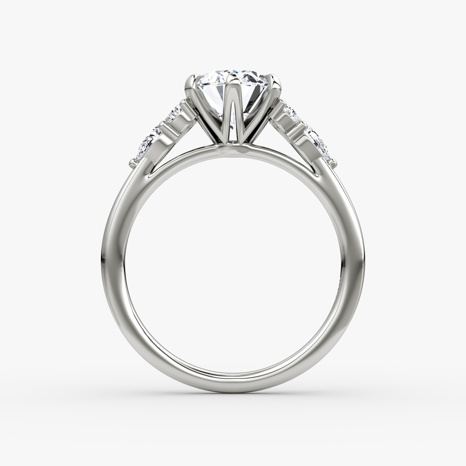 The Pear Cluster Heirloom | Oval | Platinum | bandAccent: Plain | diamondOrientation: vertical | caratWeight: other