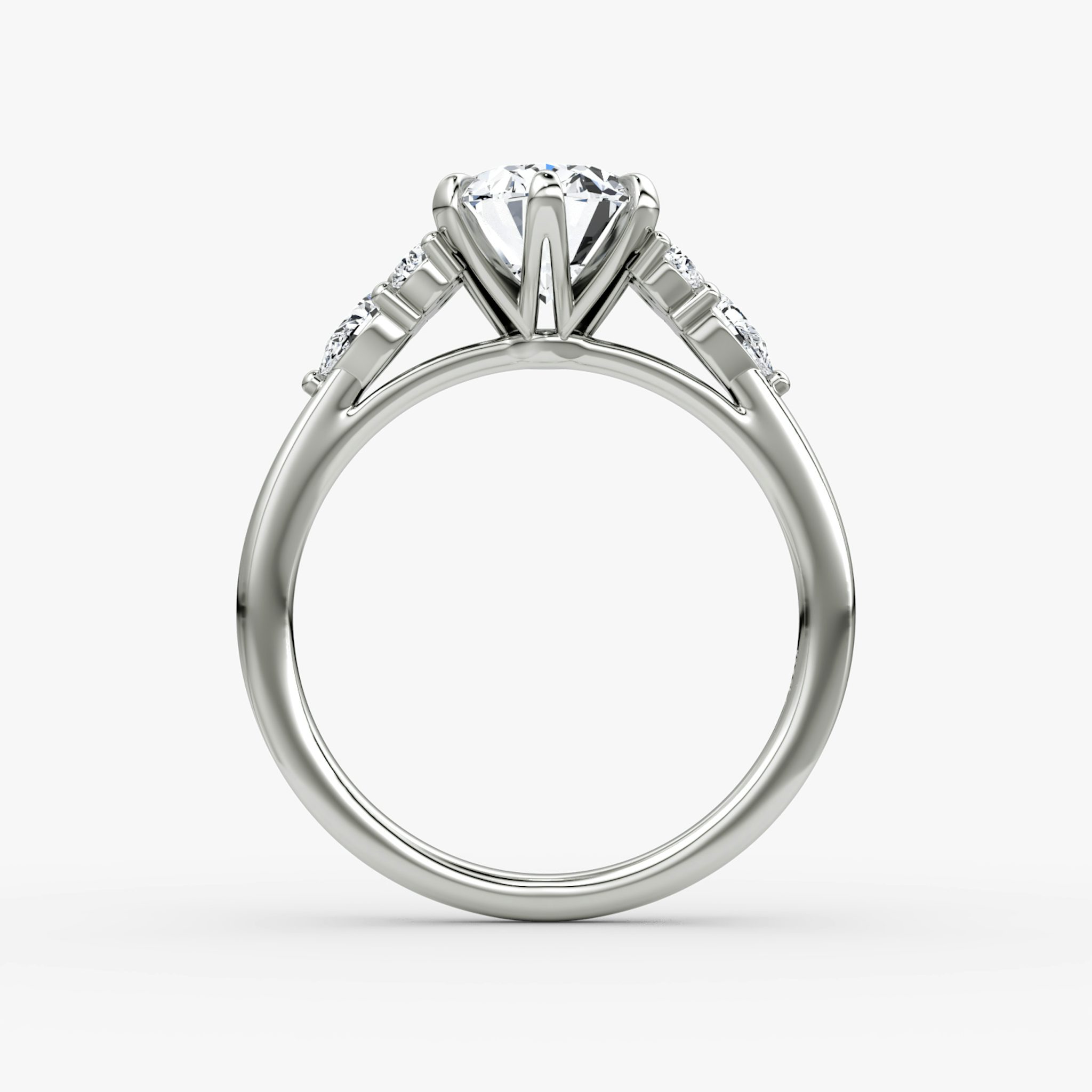 The Pear Cluster Heirloom | Oval | Platinum | bandAccent: Plain | diamondOrientation: vertical | caratWeight: other