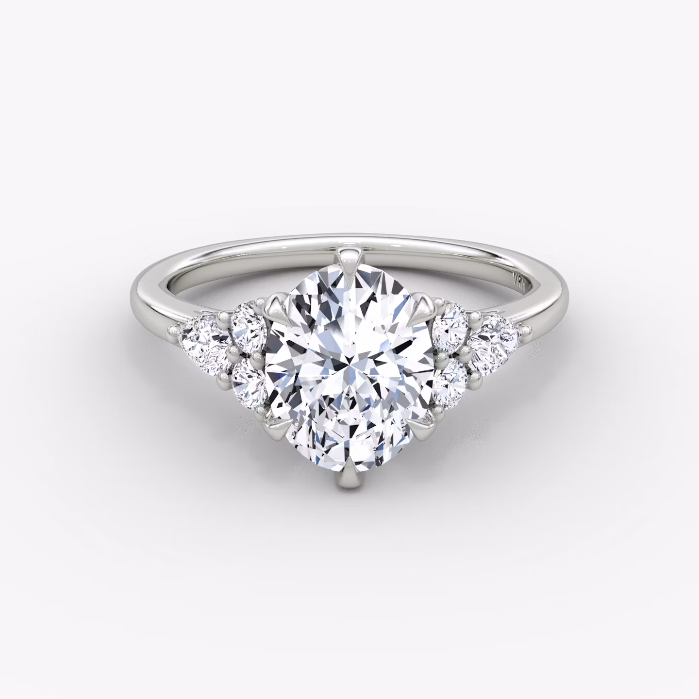 The Pear Cluster Heirloom Oval | White Gold
