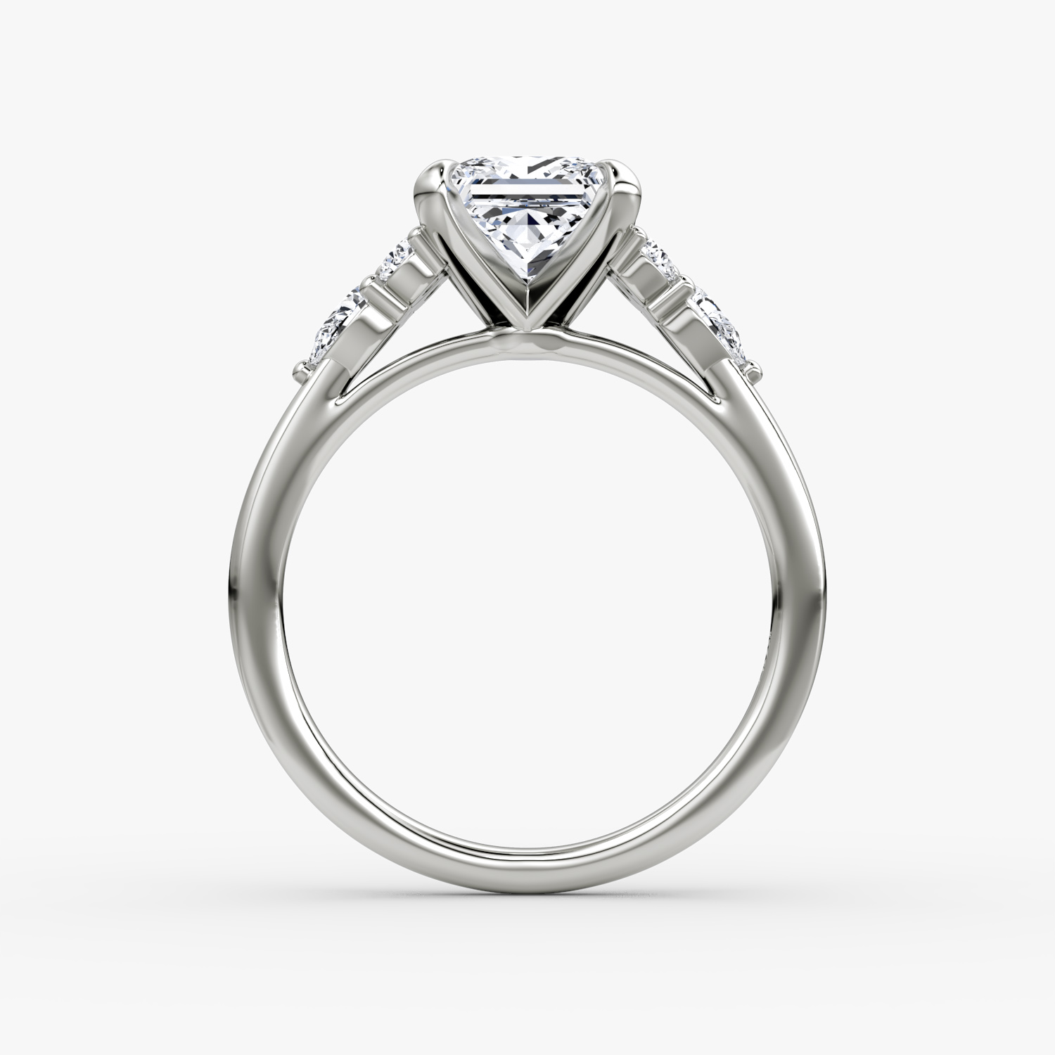 The Pear Cluster Heirloom | Princess | Platinum | bandAccent: Plain | diamondOrientation: vertical | caratWeight: other
