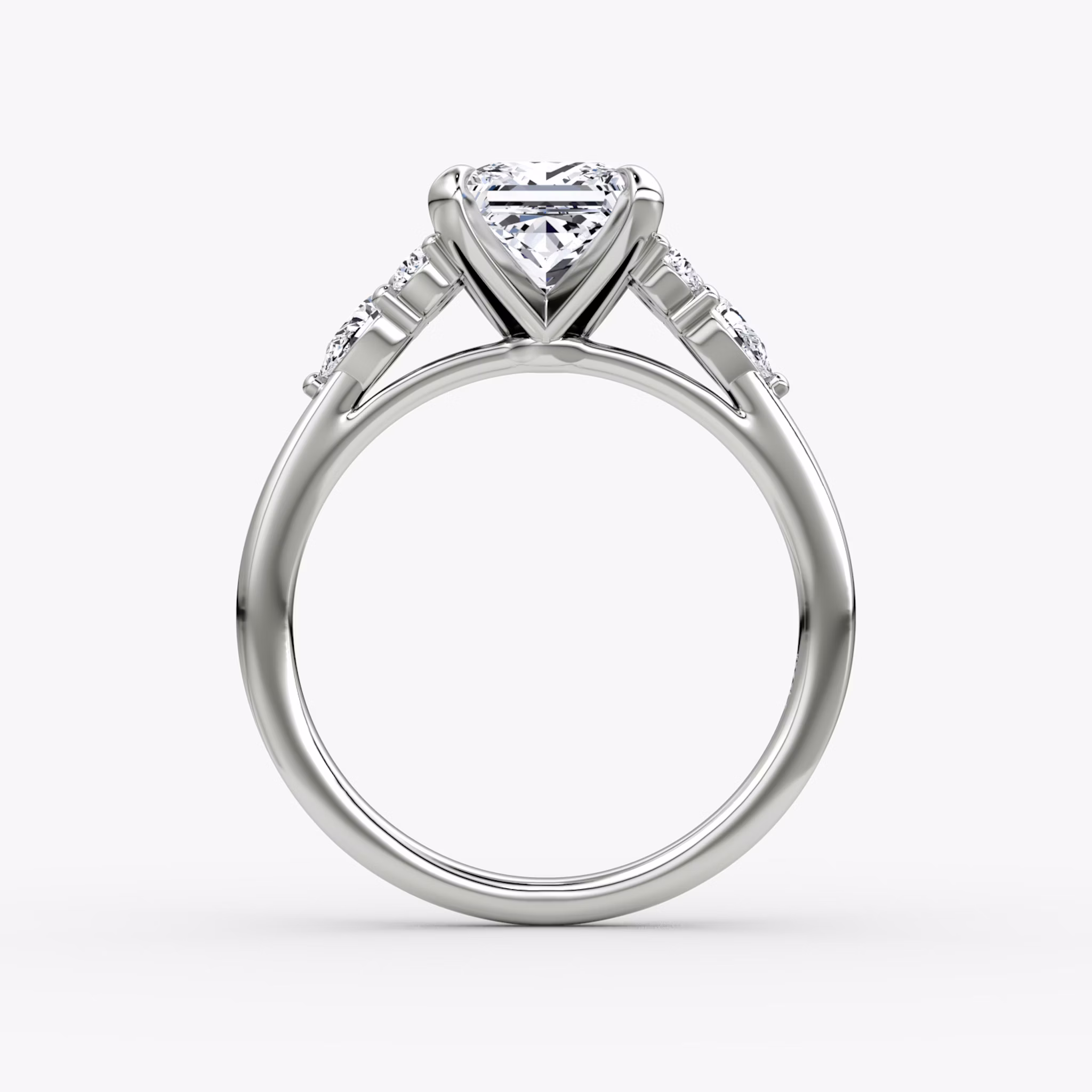 The Pear Cluster Heirloom | Princess | Platinum | bandAccent: Plain | diamondOrientation: vertical | caratWeight: other