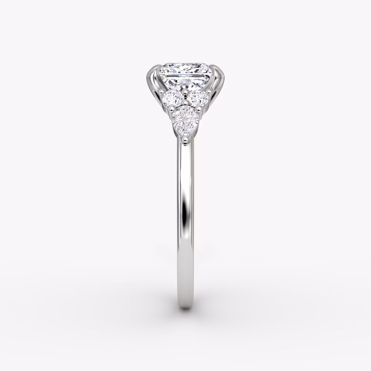 The Pear Cluster Heirloom | Princess | Platinum | bandAccent: Plain | diamondOrientation: vertical | caratWeight: other