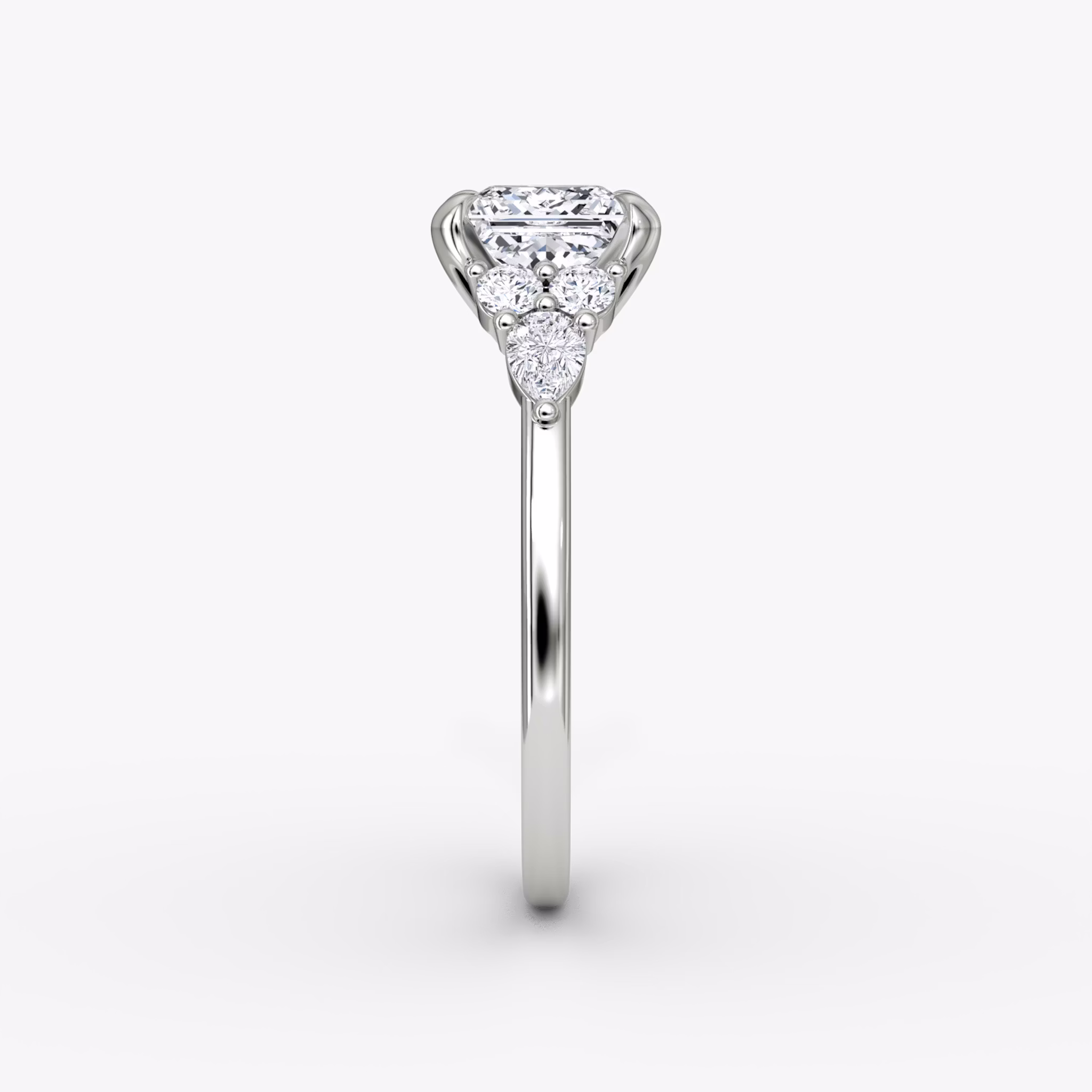 The Pear Cluster Heirloom | Princess | Platinum | bandAccent: Plain | diamondOrientation: vertical | caratWeight: other
